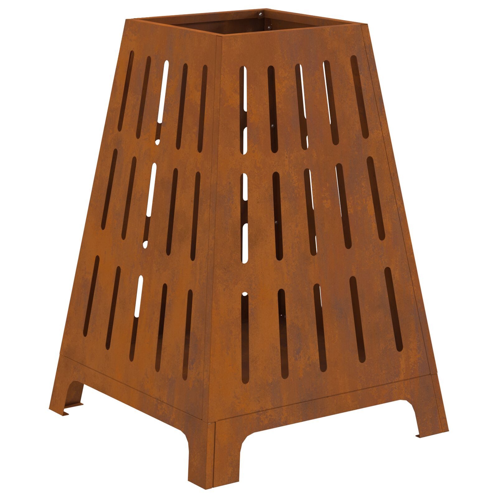 vidaXL Feuerkorb 50 x 50 x 70 cm Feuerschale Quadrat 50x50x70 cm Wetterstahl