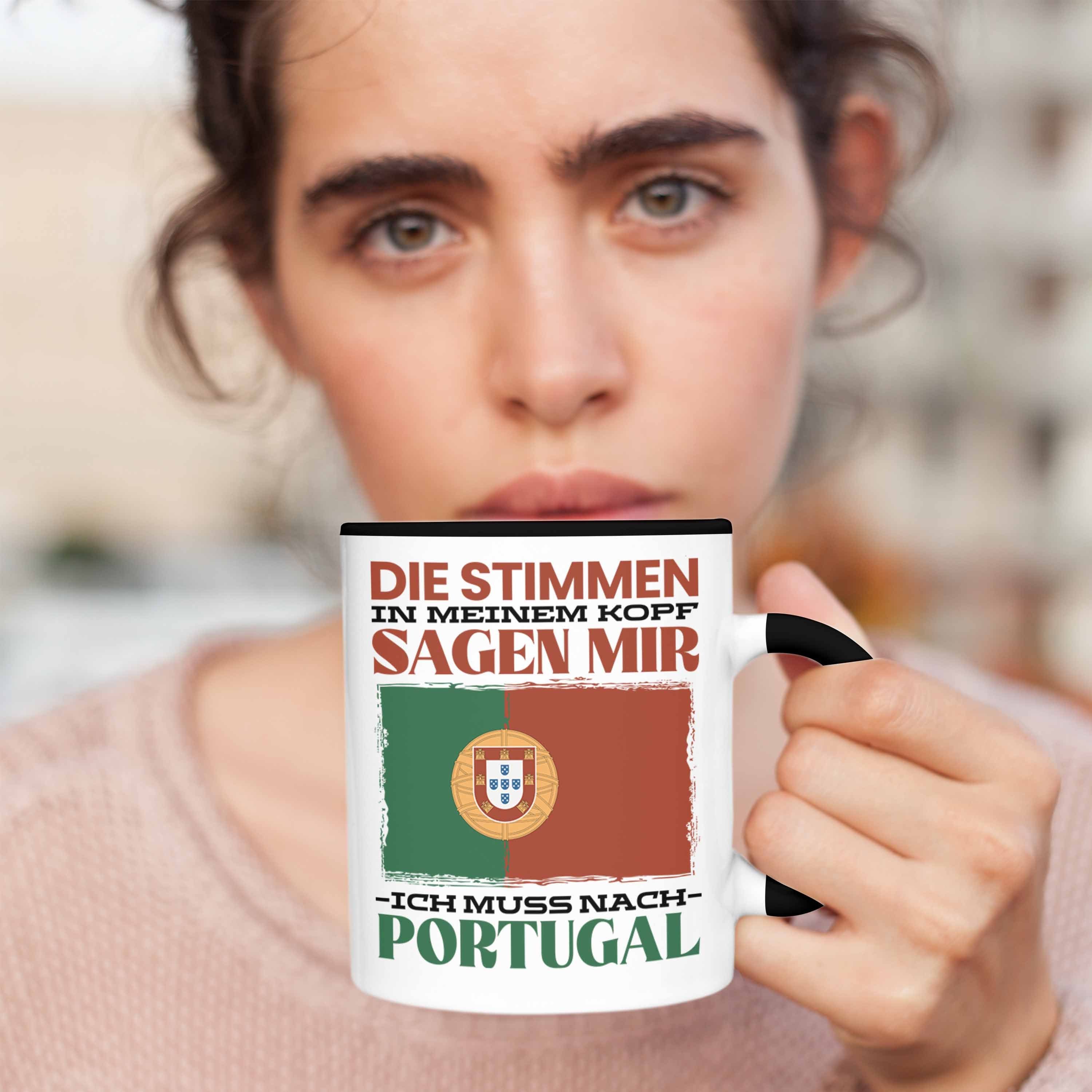 - Portugiesen Land Tasse Trendation Urlaub Geschenk Portugal Trendation für Schwarz Tasse