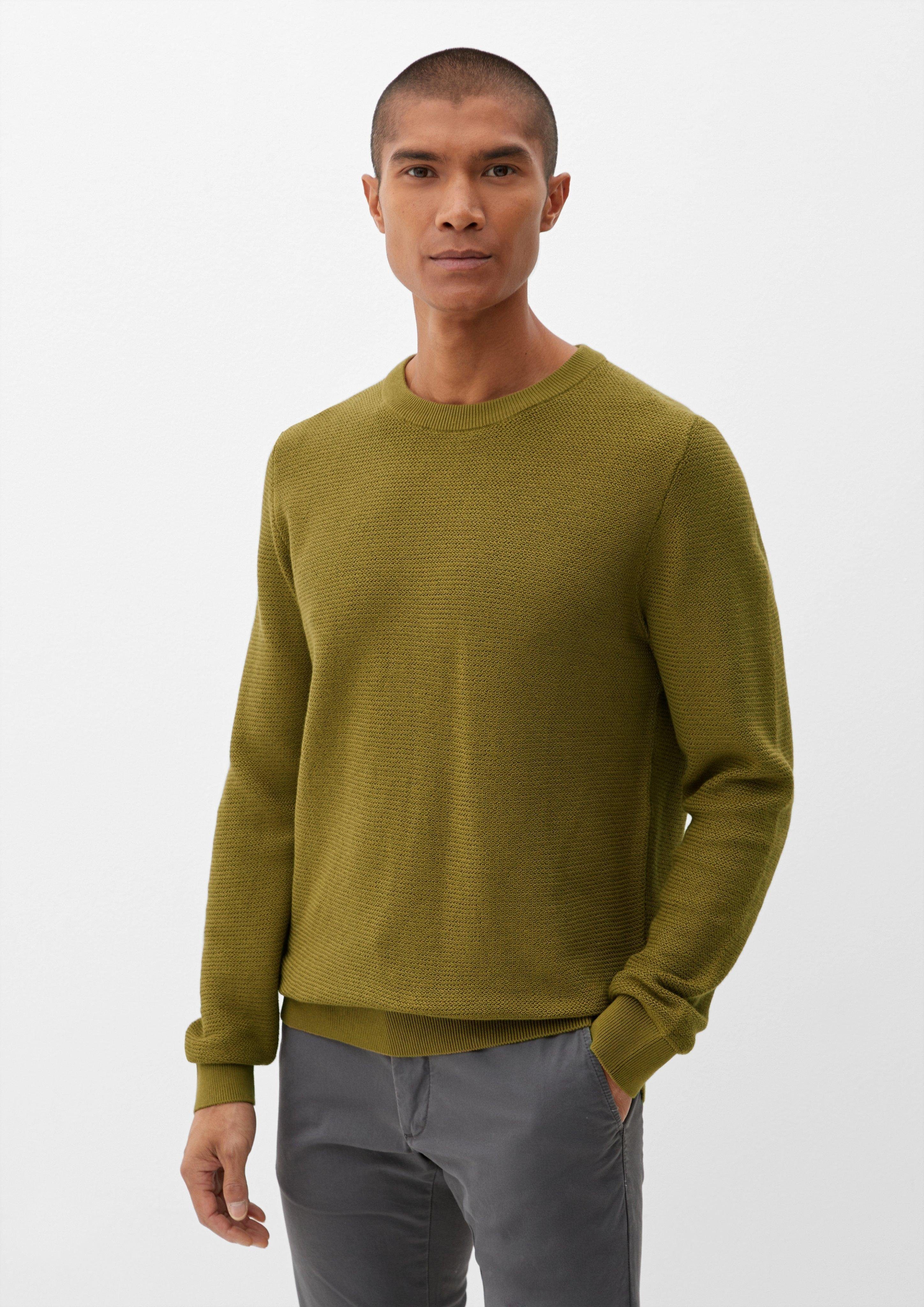 Strukturstrick Strickpullover guacamole s.Oliver Pullover aus