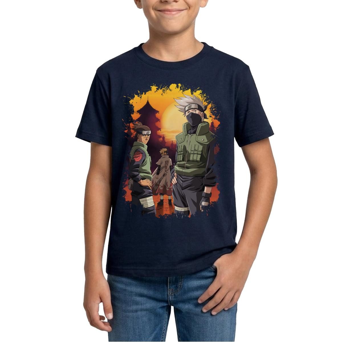 T-Shirt Naruto Cooles Design Mit Kakashi, Iruka Und Naruto Teenager T-Shirt