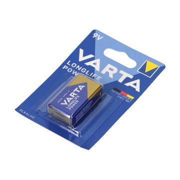 VARTA 5x Varta 4922 Longlife Power 9V-Block 1er Blister Batterie