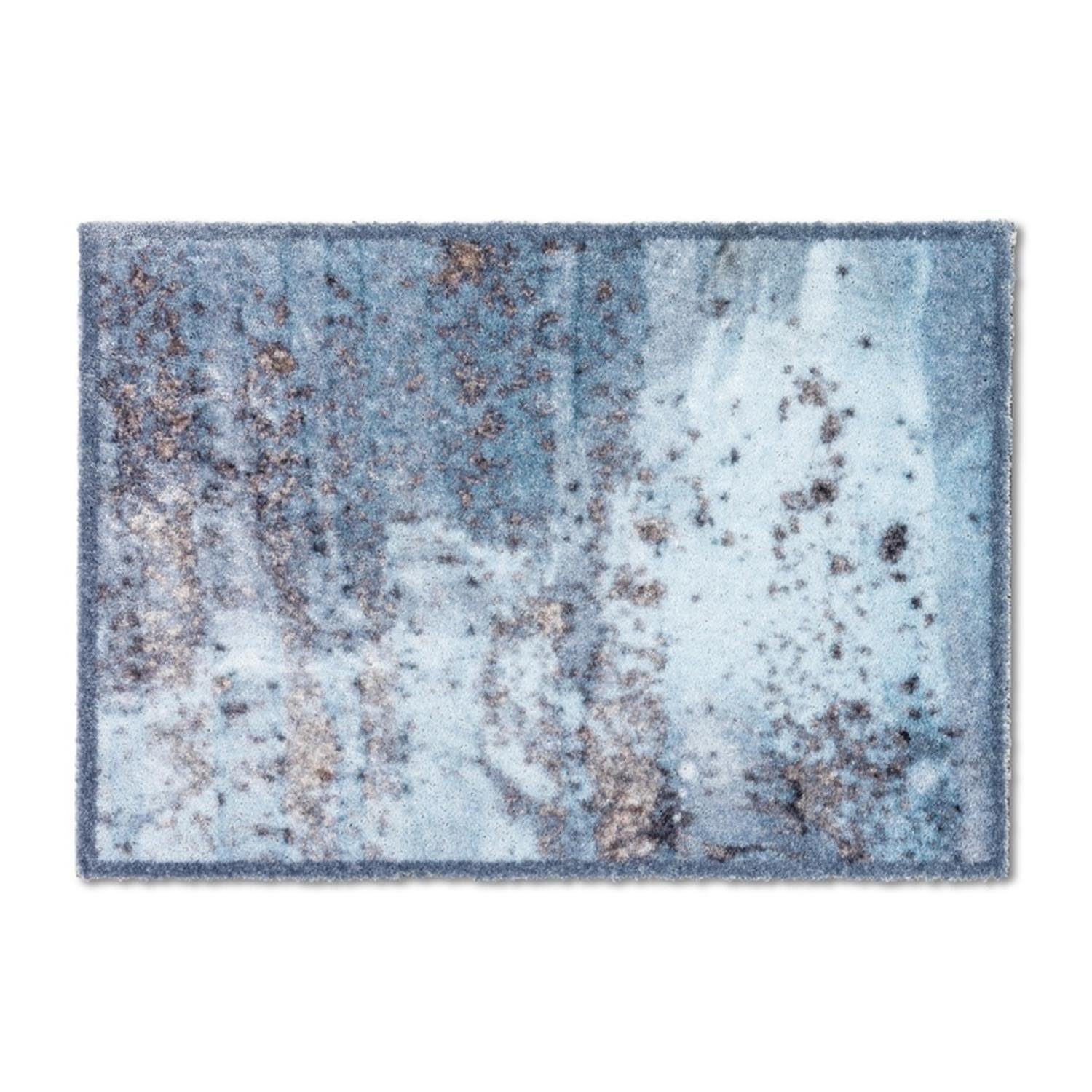 Fußmatte PURE & SOFT Rutschfester Teppich Läufer, ASTRA, Rechteckig, Höhe: 7 mm, 50 x 70 cm in Beton hellblau
