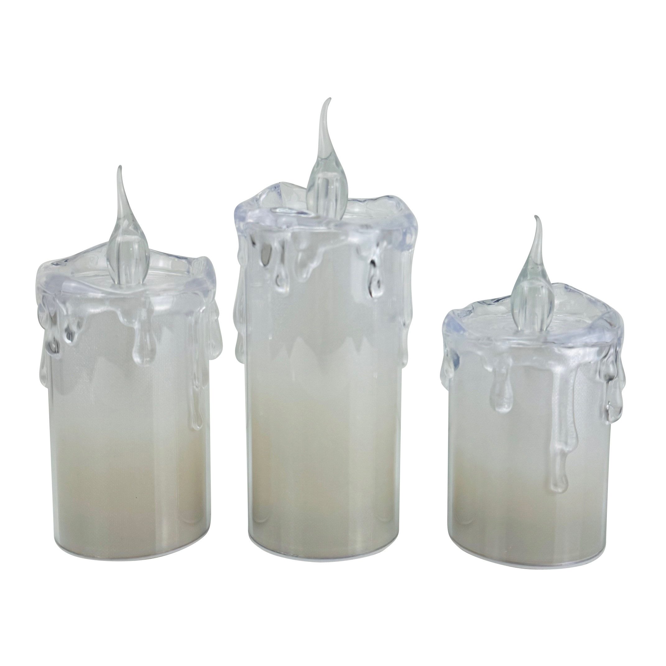 Online-Fuchs LED-Kerze 3 LED-Kerzen mit Tropfenverlauf, Glitzereffekt und T günstig online kaufen