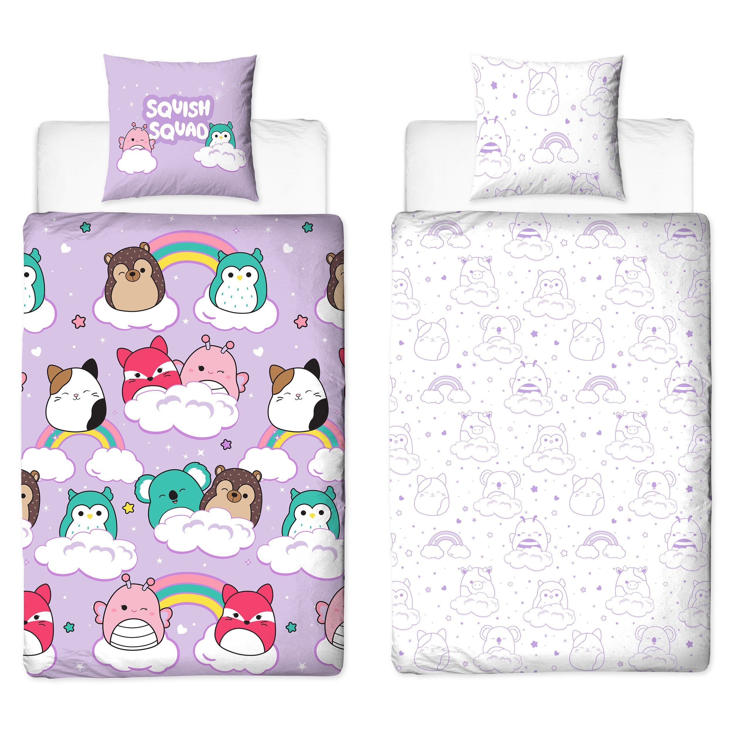 Familando Kinderbettwäsche Squishmallows 135x200 80x80 cm aus 100% Baumwoll günstig online kaufen