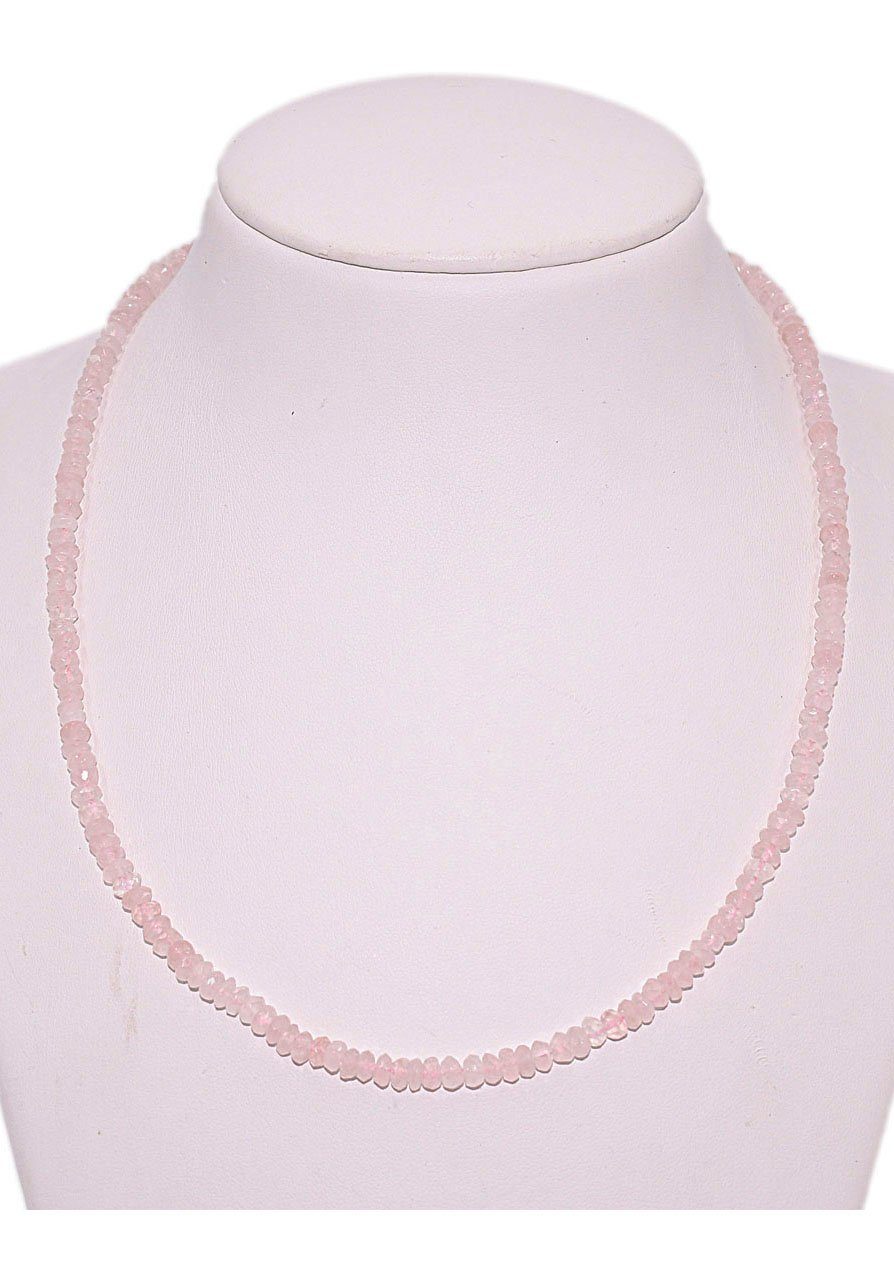 Firetti Collier Schmuck Geschenk Halsschmuck Halskette Edelstein Farbstein Quarz, Made in Germany - mit Rosenquarz
