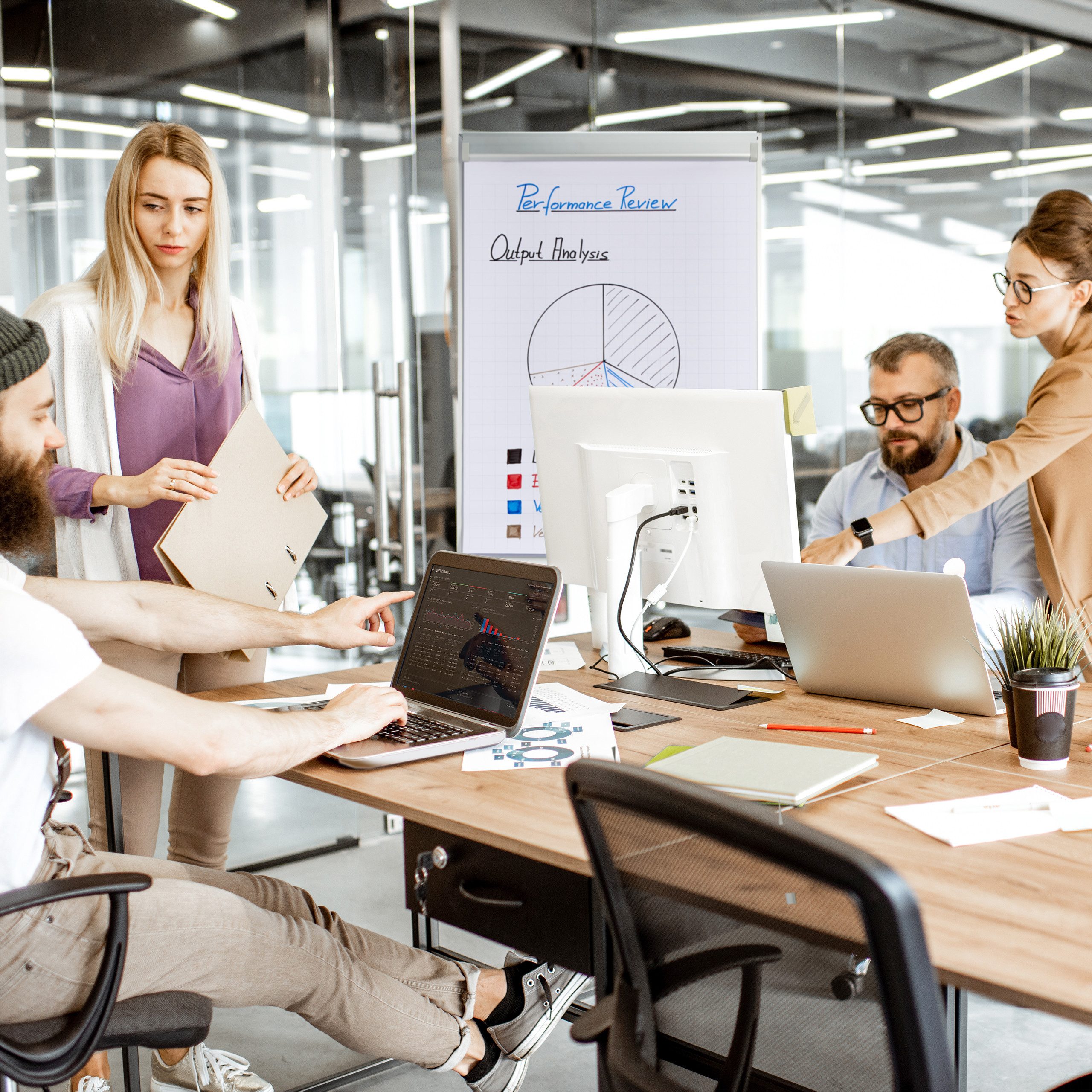 relaxdays Magnettafel Flipchart Papier 50 Blatt, liniert