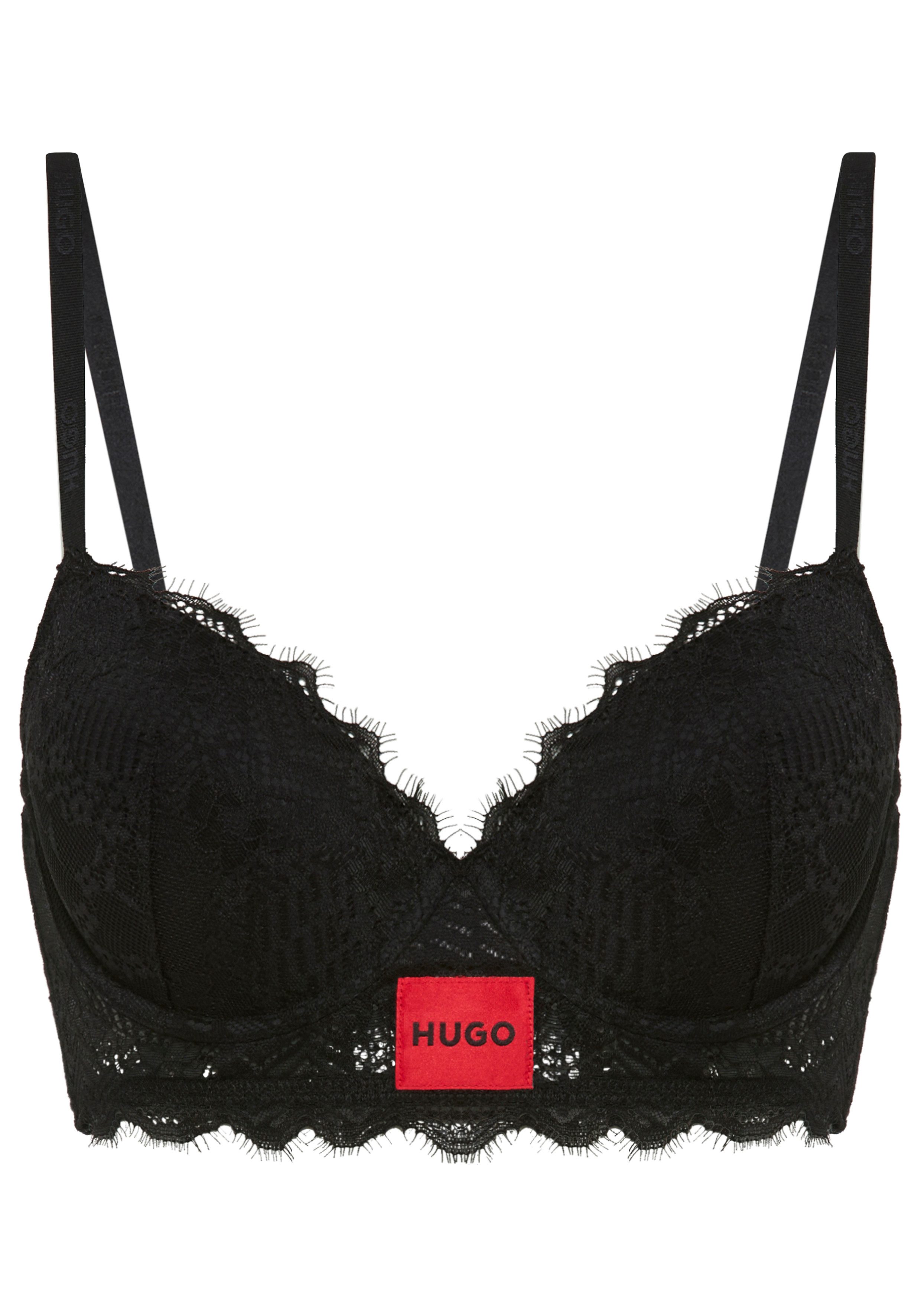 HUGO Bügel-BH PUSH-UP RL LACE mit Spitze, Spaghettiträger