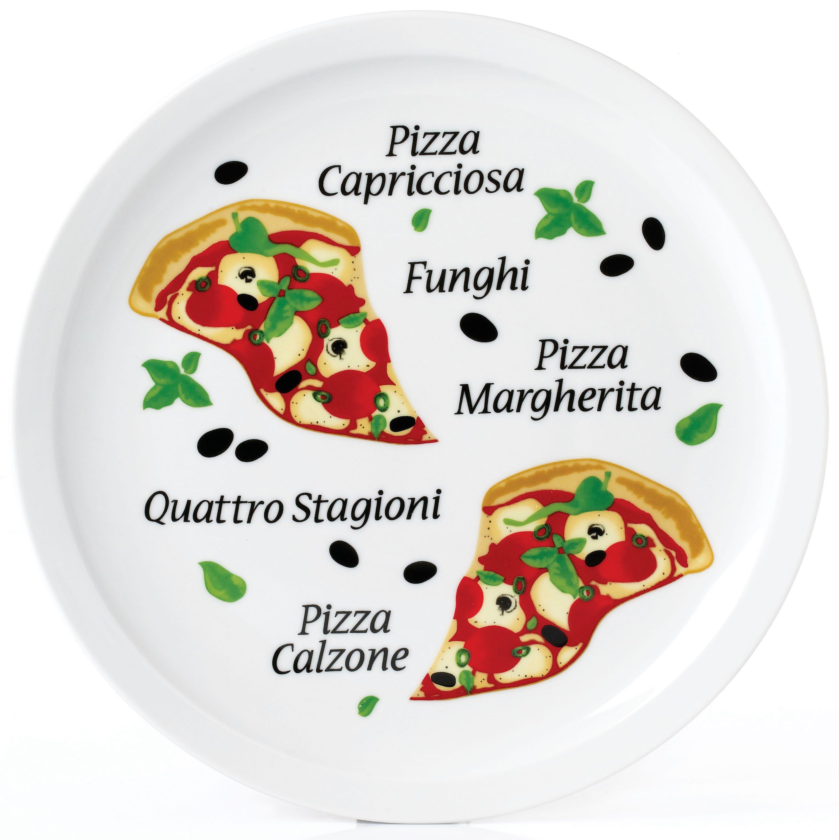 van Well Pizzateller Margherita, (6 St), Teller Set, Porzellan, spülmaschinen- und mikrowellengeeignet, Ø 30 cm