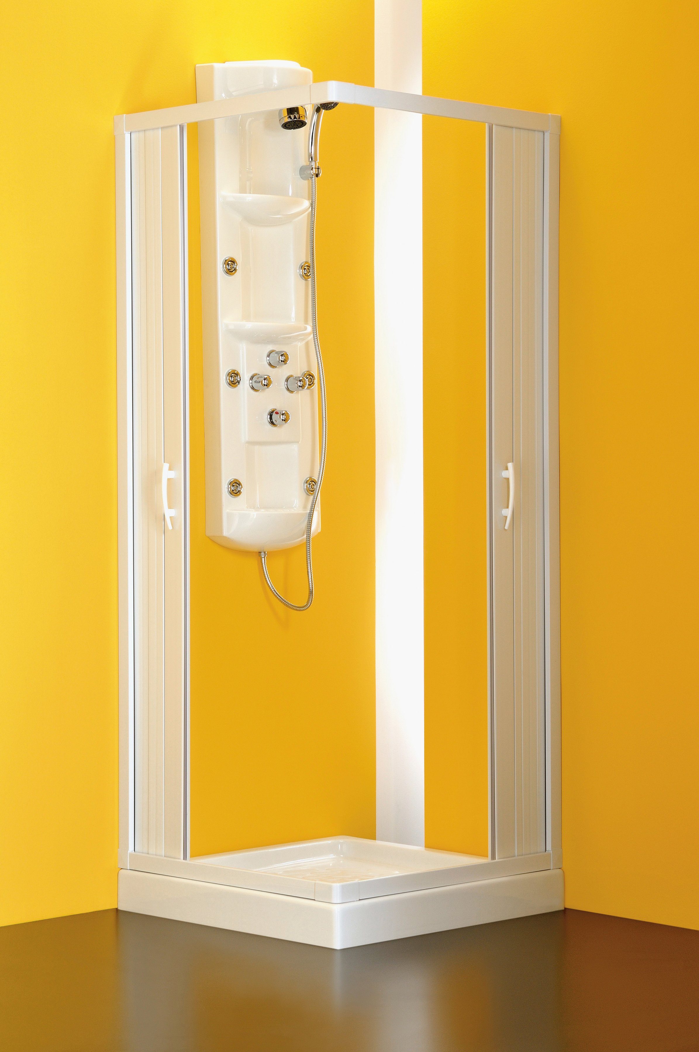 Forte Eckdusche, Kunststoff, extra großer Einstieg, BxT: 60 x 80 cm günstig online kaufen