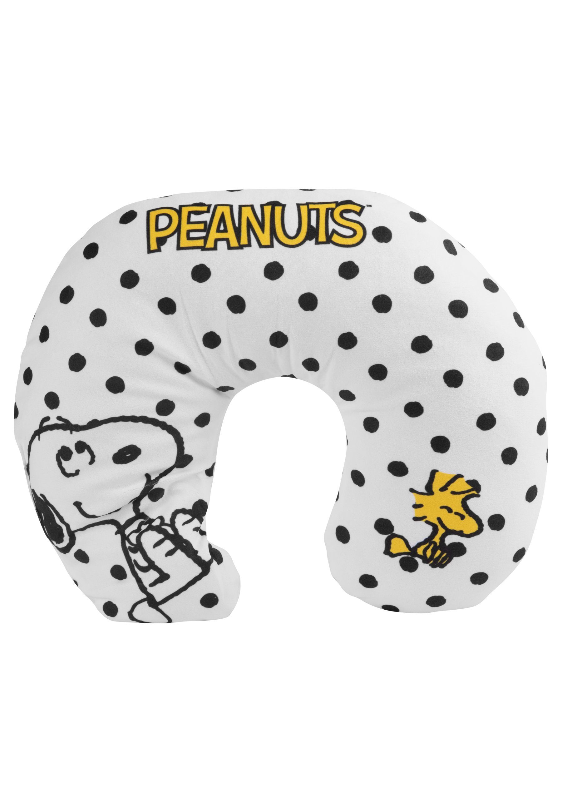 United Labels® Dekokissen Peanuts - Reisekissen Nackenhörnchen Snoopy & Woodstock