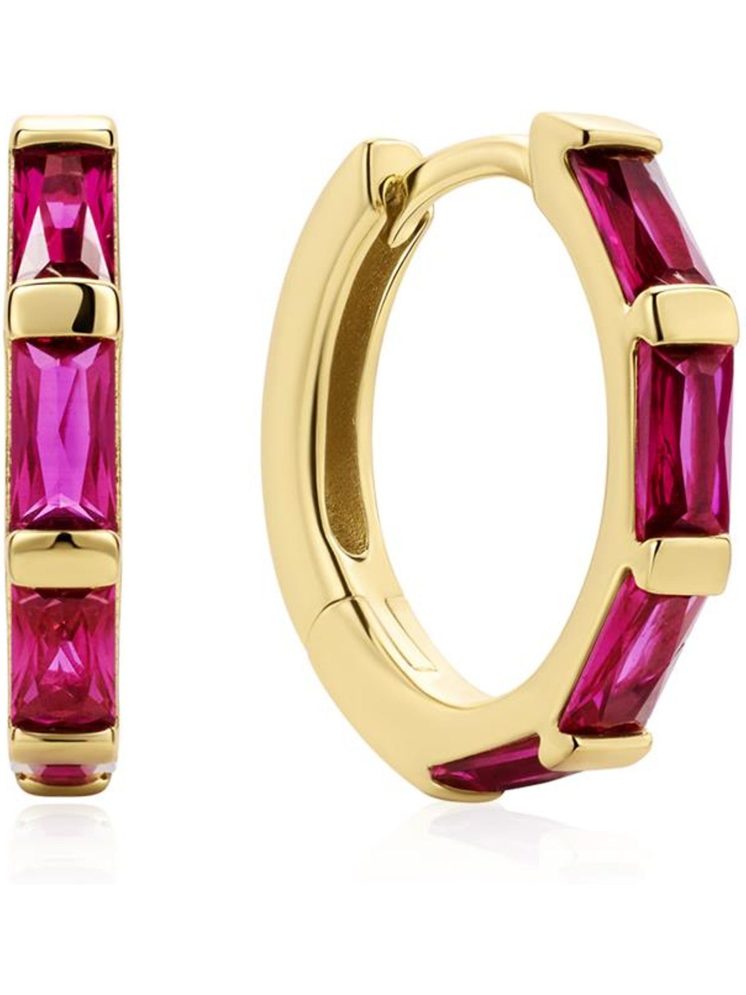 Ania Haie Paar Creolen Ania Haie Damen-Creolen 925er Silber 8 Zirkonia (Paar)