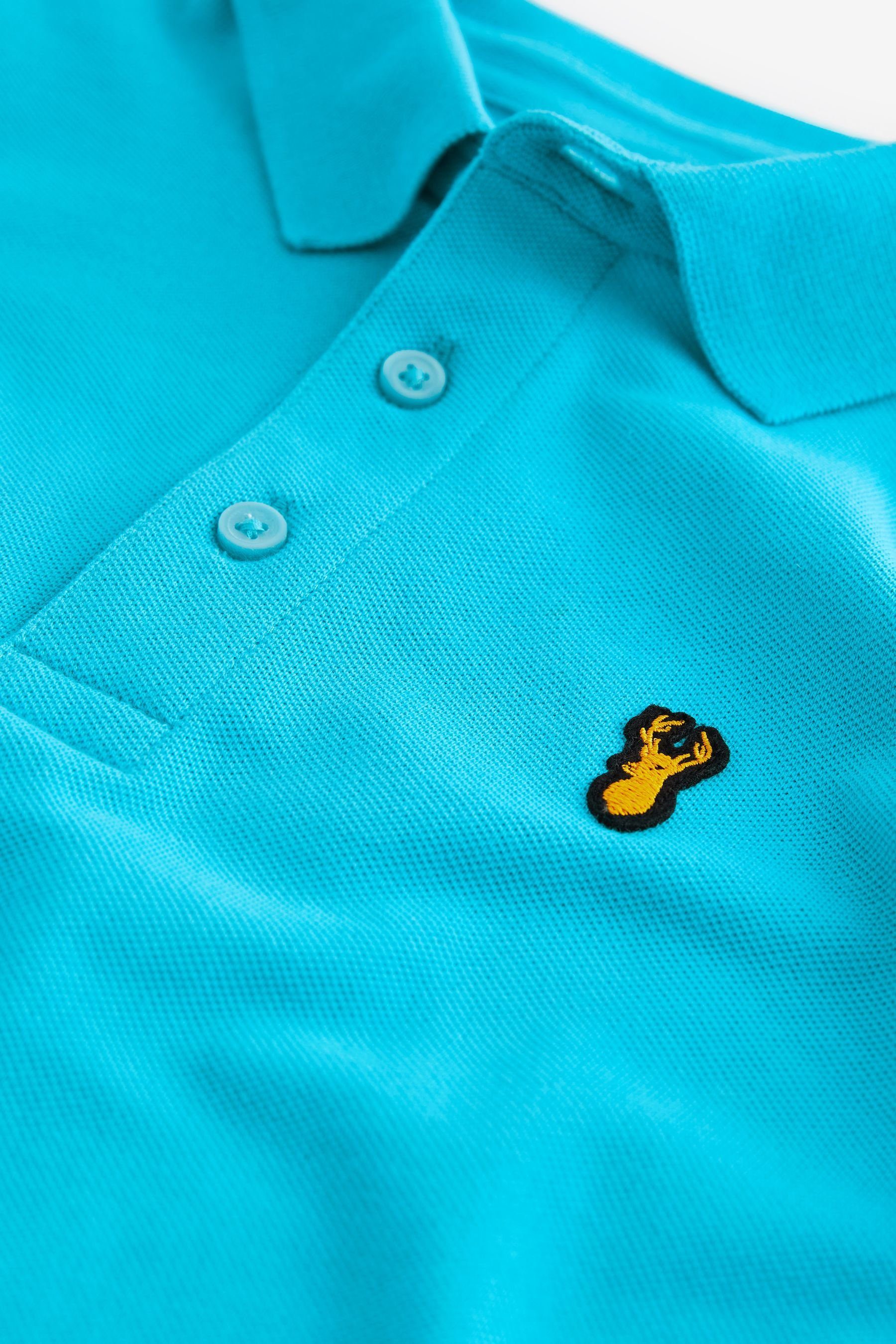 Polo-Shirt Kurzärmeliges (1-tlg) Turquoise Blue Poloshirt Next