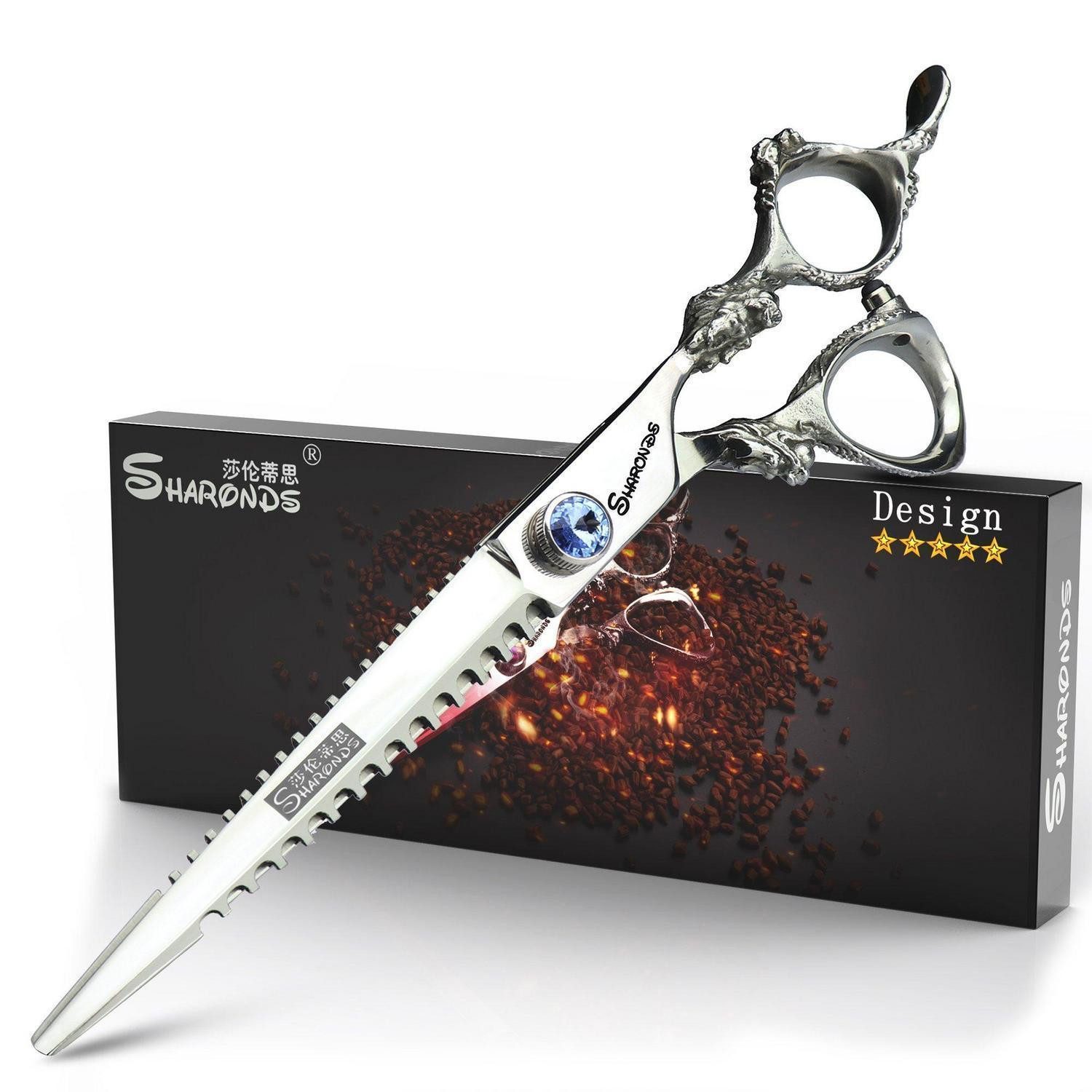 LuxusKollektion Haarschere Friseurschere 17,8cm Stahl Silber-Titan
