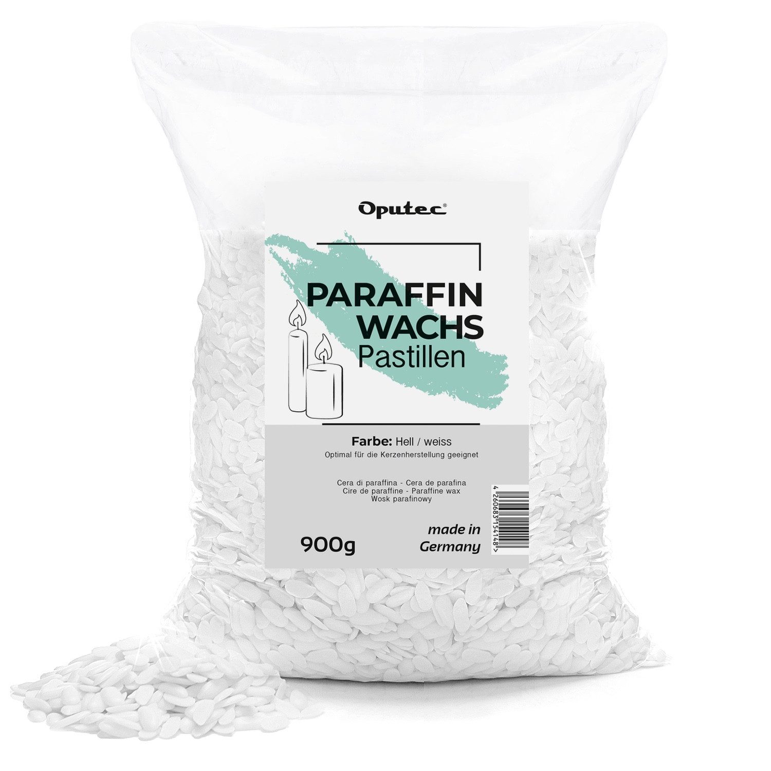 Bastelnaturmaterial 900g Paraffinwachs Pastillen – Weißes Kerzenwachs zum Kerzen gießen