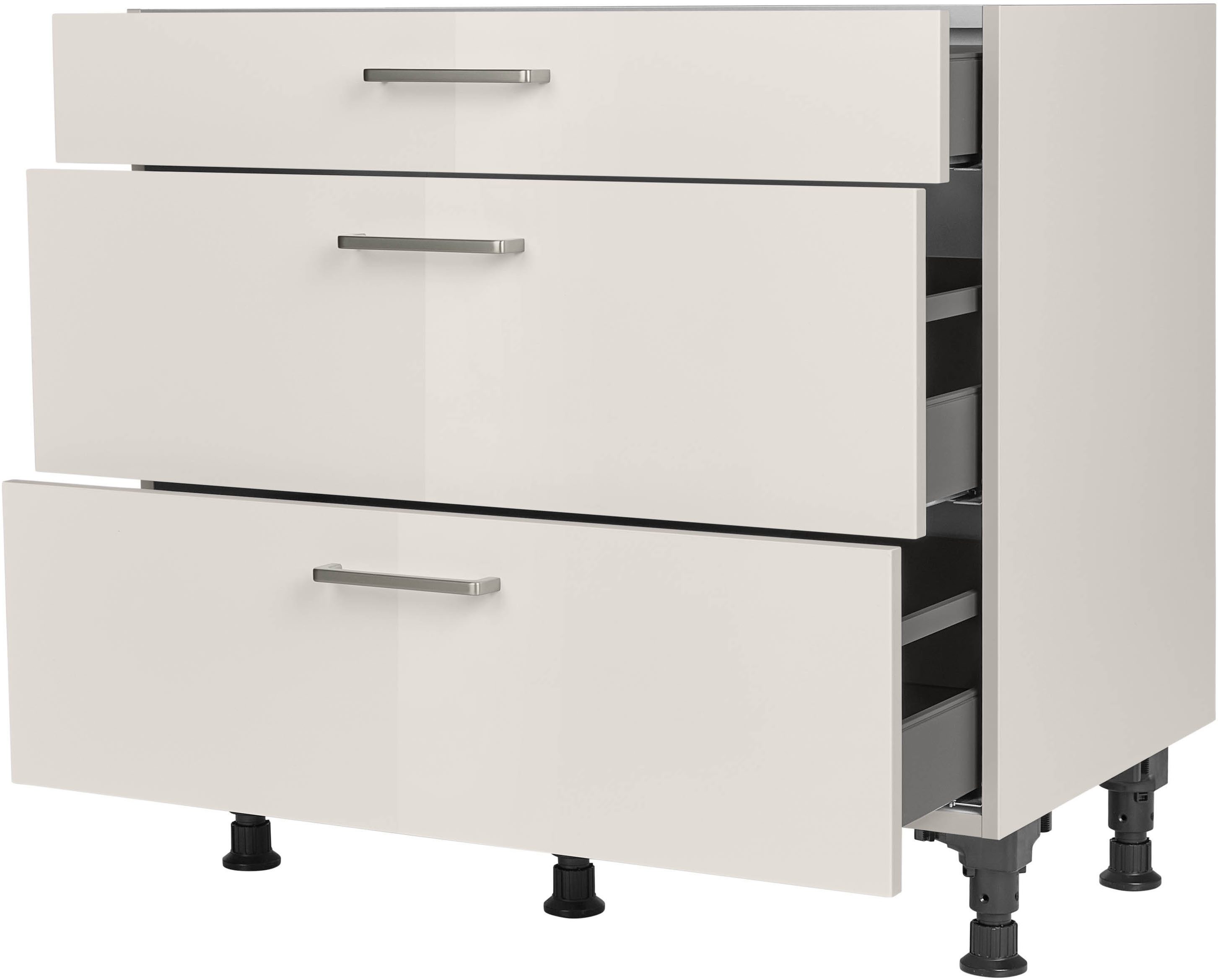 nobilia Unterschrank ""Flash", vormontiert, mit höhenverstellbaren Sockelfü günstig online kaufen