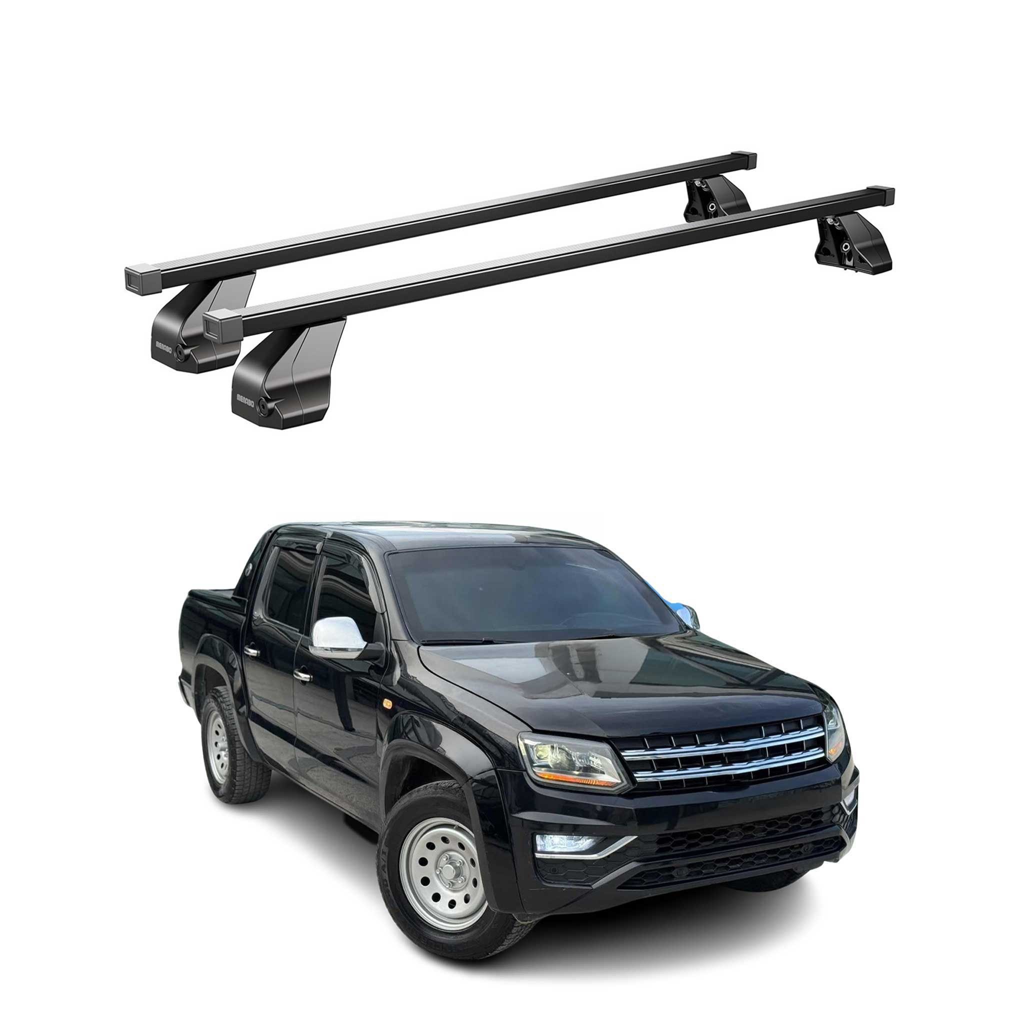 OMAC Dachträger Stahl Gepäckträger für VW Amarok 2010-2016 Schwarz 2tlg (2-St), Wasserbeständig,Abnehmbar,Multifunktional,Leichtgewichtig