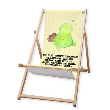 Mr. & Mrs. Panda Gartenliege Schildkröte Pfeifen - Gelb Pastell - Geschenk, Strandliege, Sonnenlie, 1 St., Höhenverstellbar