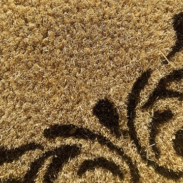 Fußmatte Kokos Schuhabtreter nachhaltig „welcome“ verziert in schwarz, Carpetia, Rechteckig