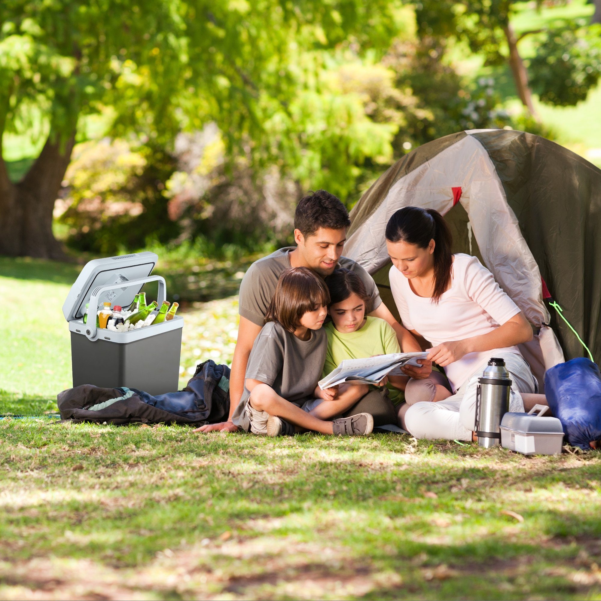 Arebos Elektrische Kühlbox Mobiler Kühlschrank 25L mit ECO Modus, Kühlen & Warmhalten, 2 Programme: COLD & HOT