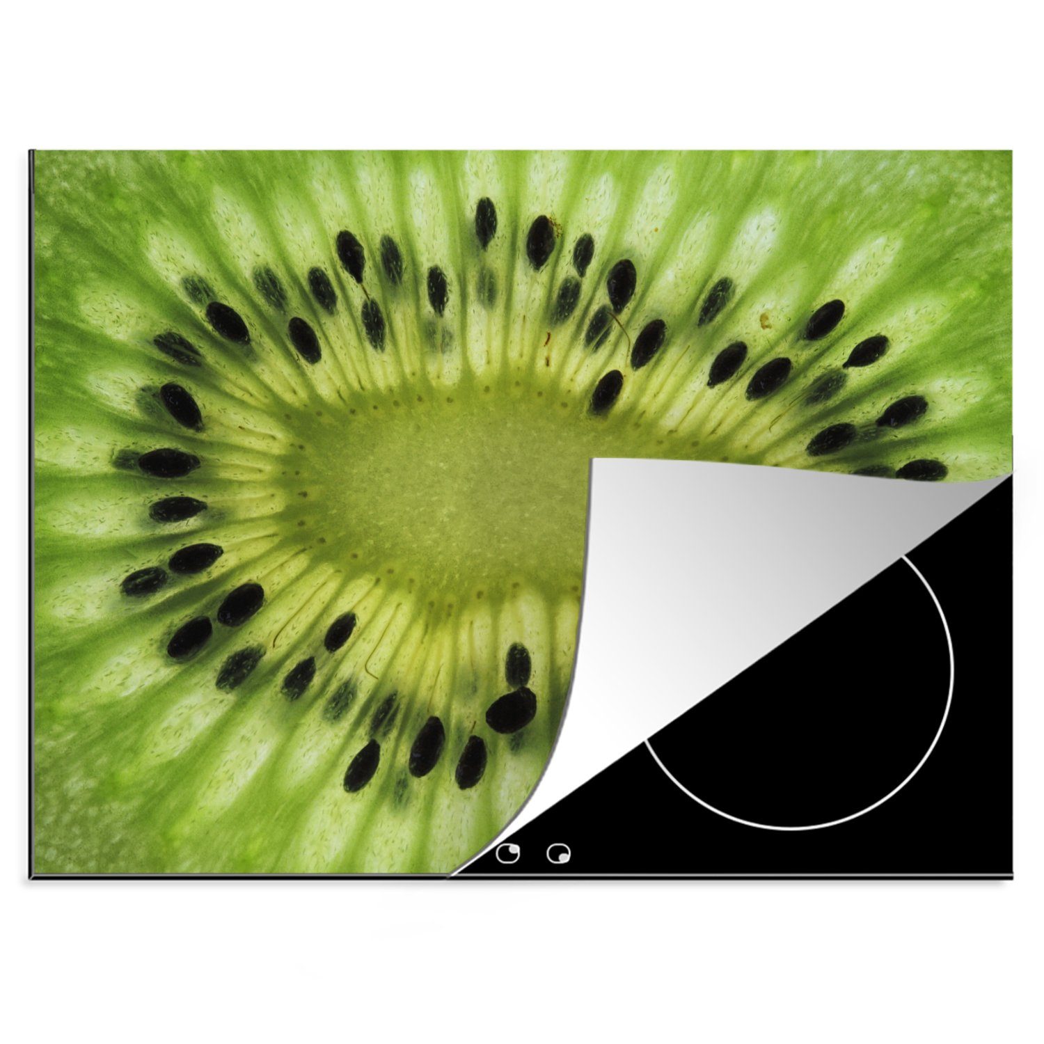 MuchoWow Herdblende-/Abdeckplatte Kiwi - Kerne - Obst, Vinyl, (1 tlg), 70x52 cm, Mobile Arbeitsfläche nutzbar, Ceranfeldabdeckung