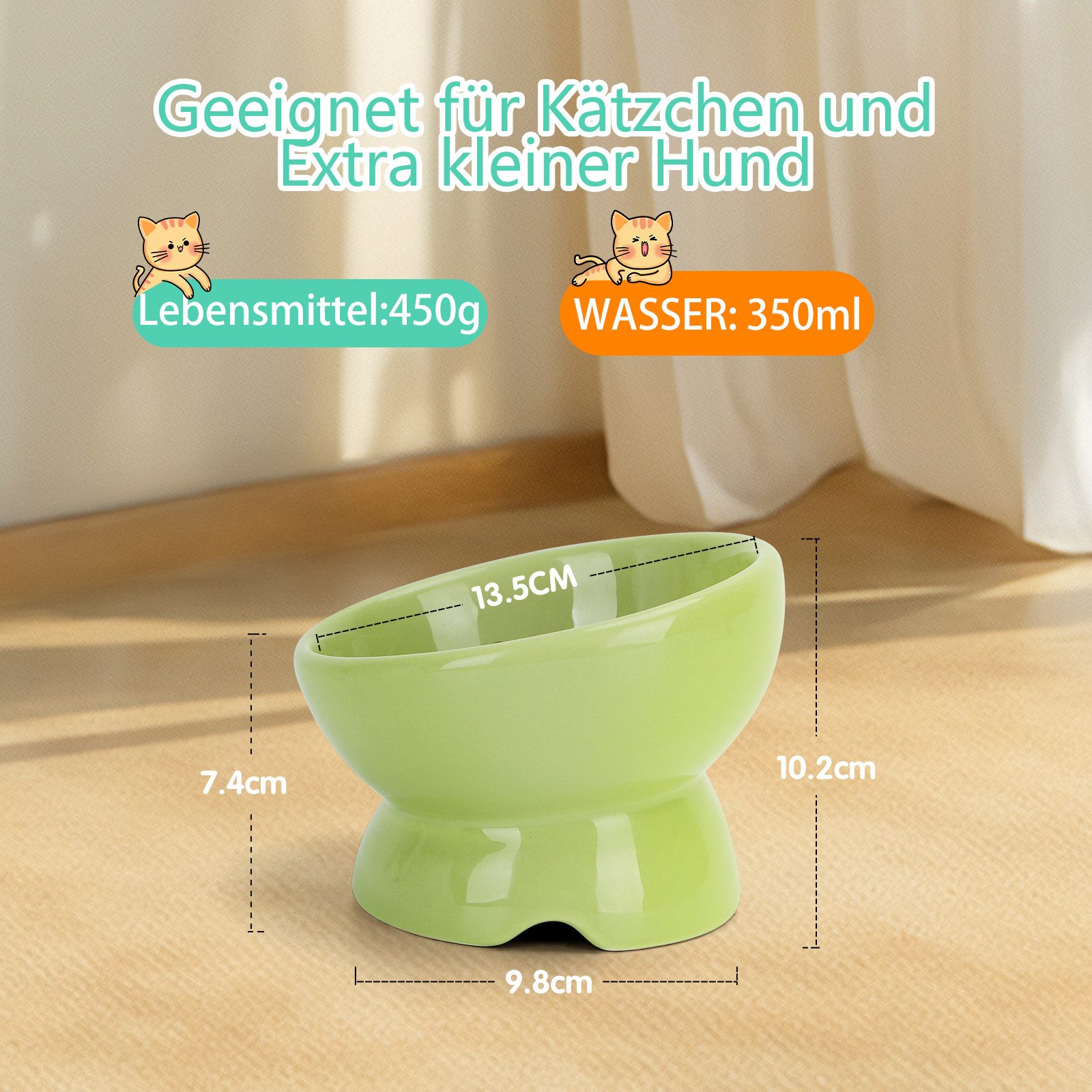 nobleza Futterstation Katzennapf Keramik Futternapf Katze mit 15°Neigung Design