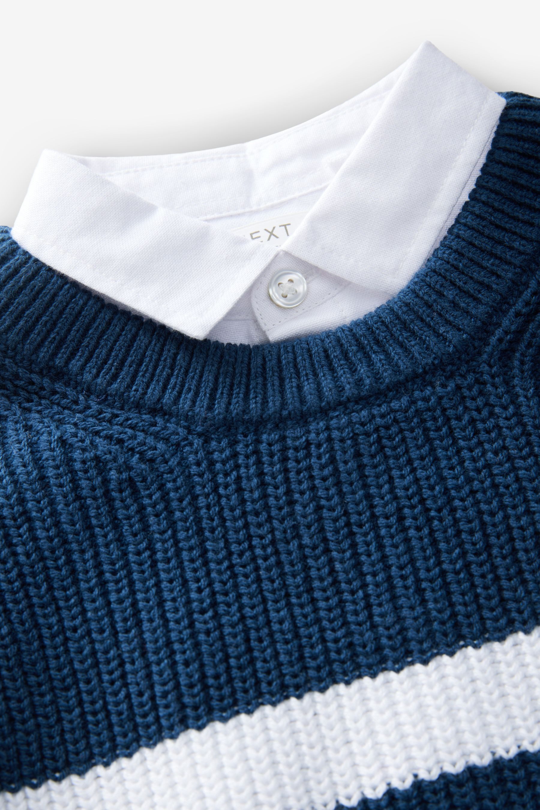 Next 2-in-1-Pullover Strickpullover mit Hemdlage (1-tlg)