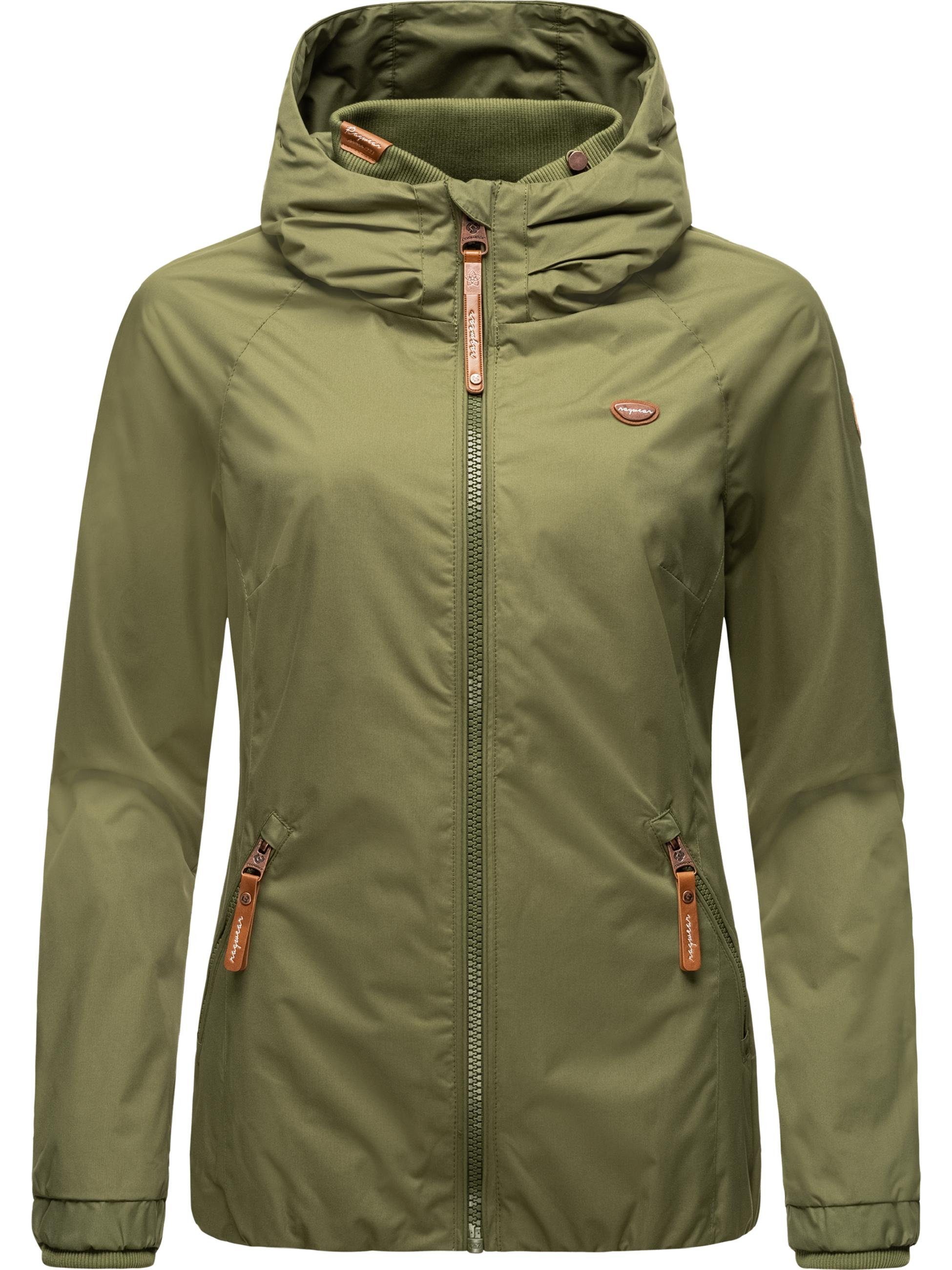 mit Outdoorjacke Olive21 großer Ragwear stylische Übergangsjacke Dizzie Kapuze