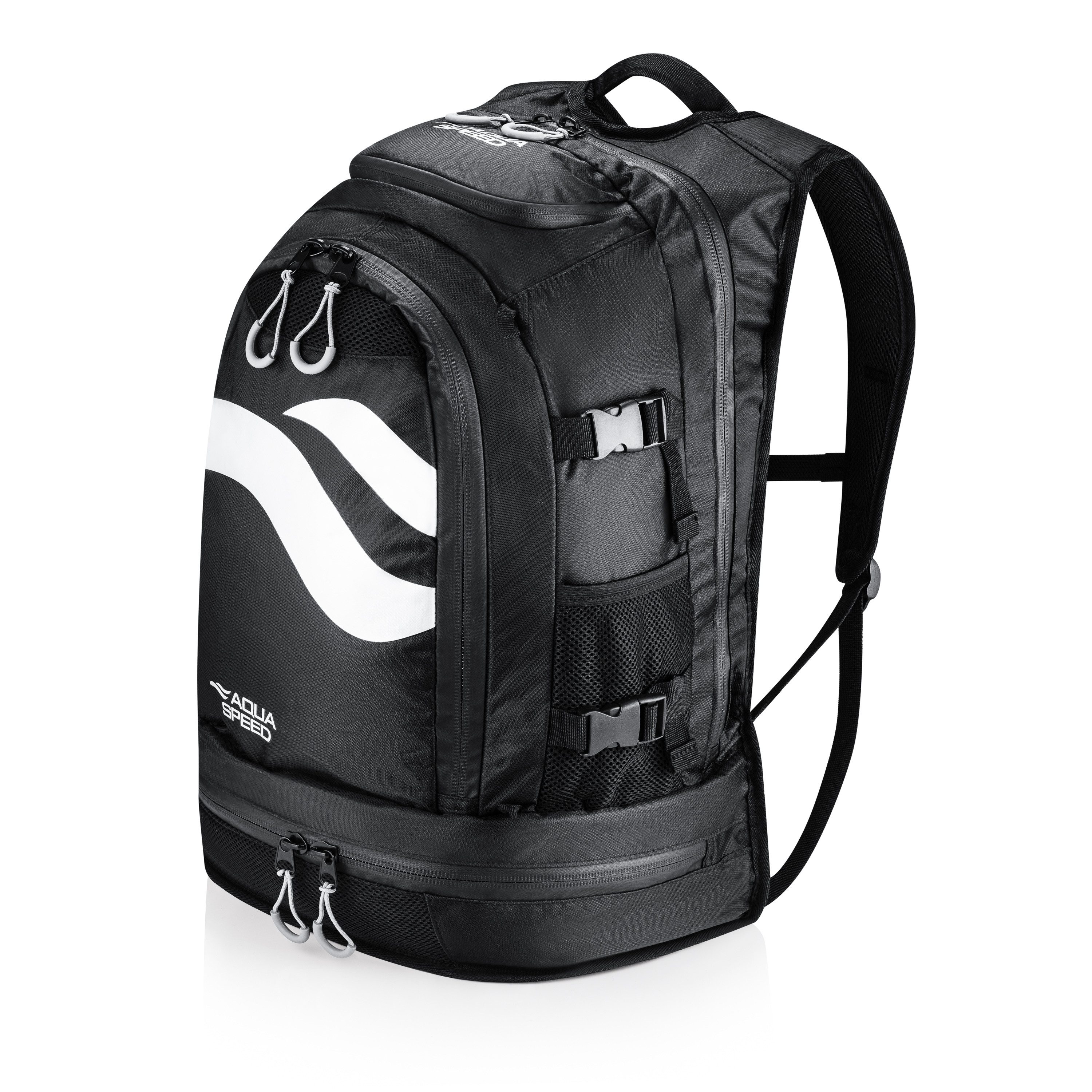Aqua Speed Sportrucksack (Swim Backpack 45 Liter Triathlon Wettkampf), Belüftetes Bodenfach für nasse Schuhe & Sportkleidung