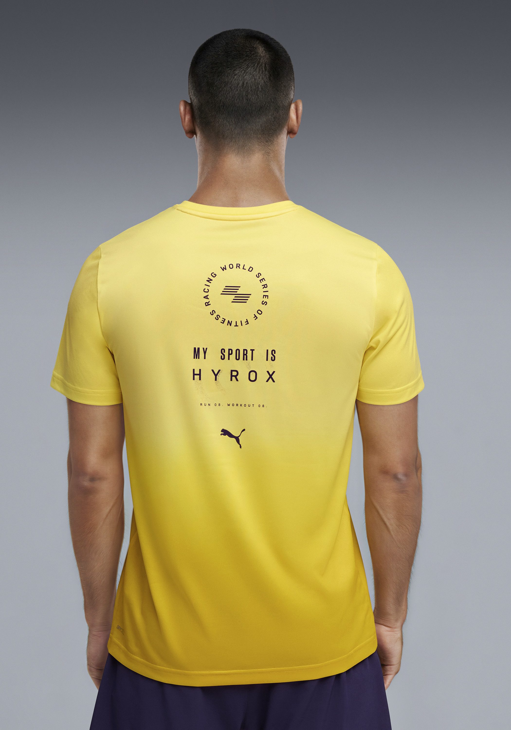 PUMA Trainingsshirt M X HYROX POLY GRAPHIC TEE reguläre Passform, Kurzarm, für Fitness und sportliche Aktivitäten