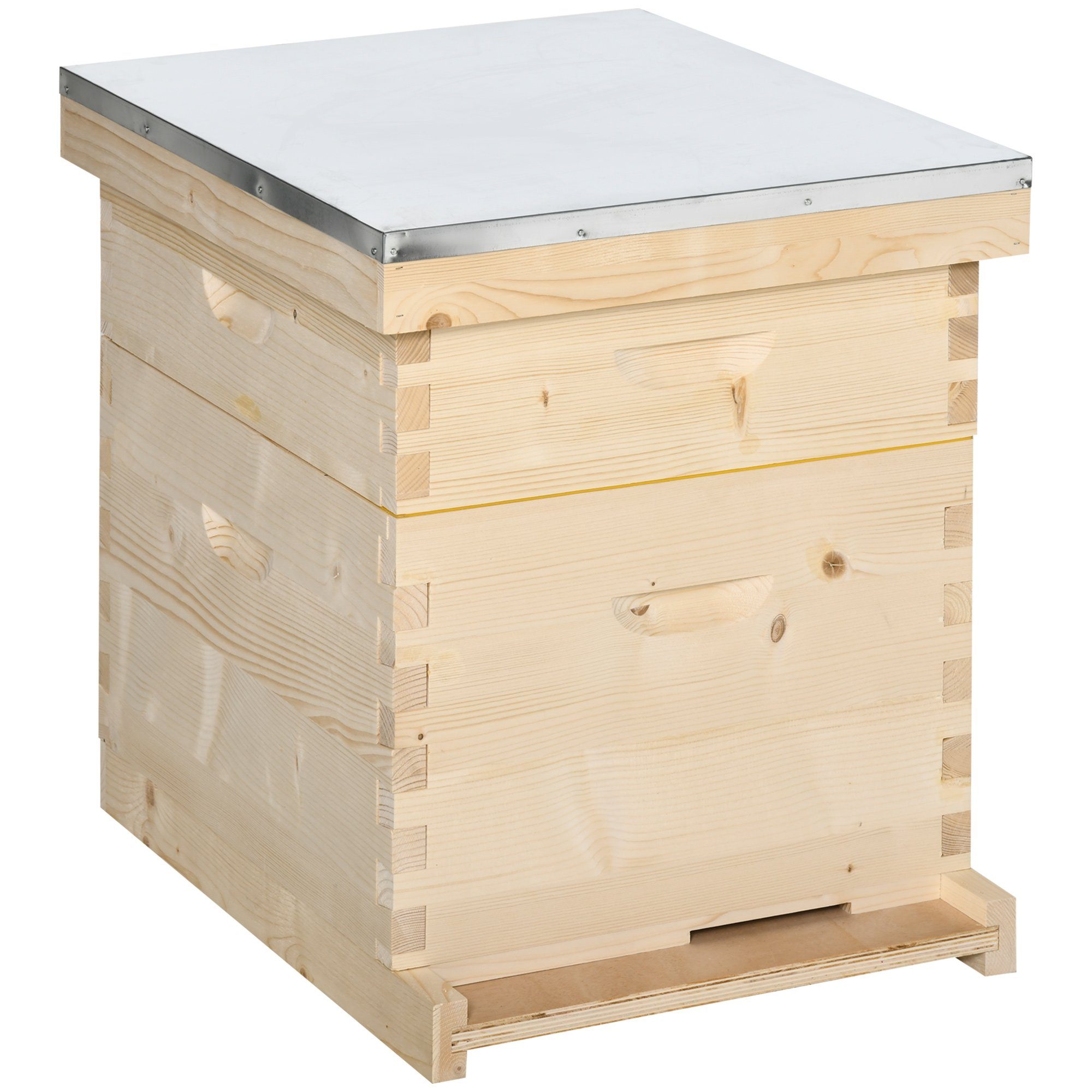 Outsunny Bienenkiste Bienenbeute, Tannenholz, Set, 1-tlg., mit 20 Rähmchen, BxTxH: 58,2x48x56,6 cm, inkl. Ständer, für Hobby-Imker