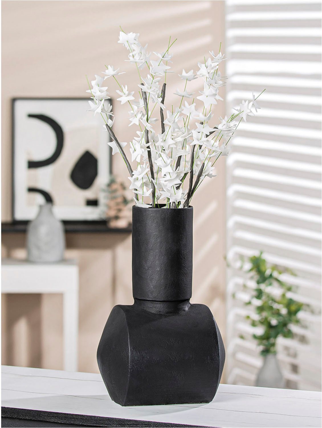 Casablanca by Gilde Dekovase Vase Train, Höhe ca. 30 cm, aus Aluminium, nicht wasserdicht (1 St), Vasenöffnung ca. 9 cm, nur für Dekozwecke geeignet