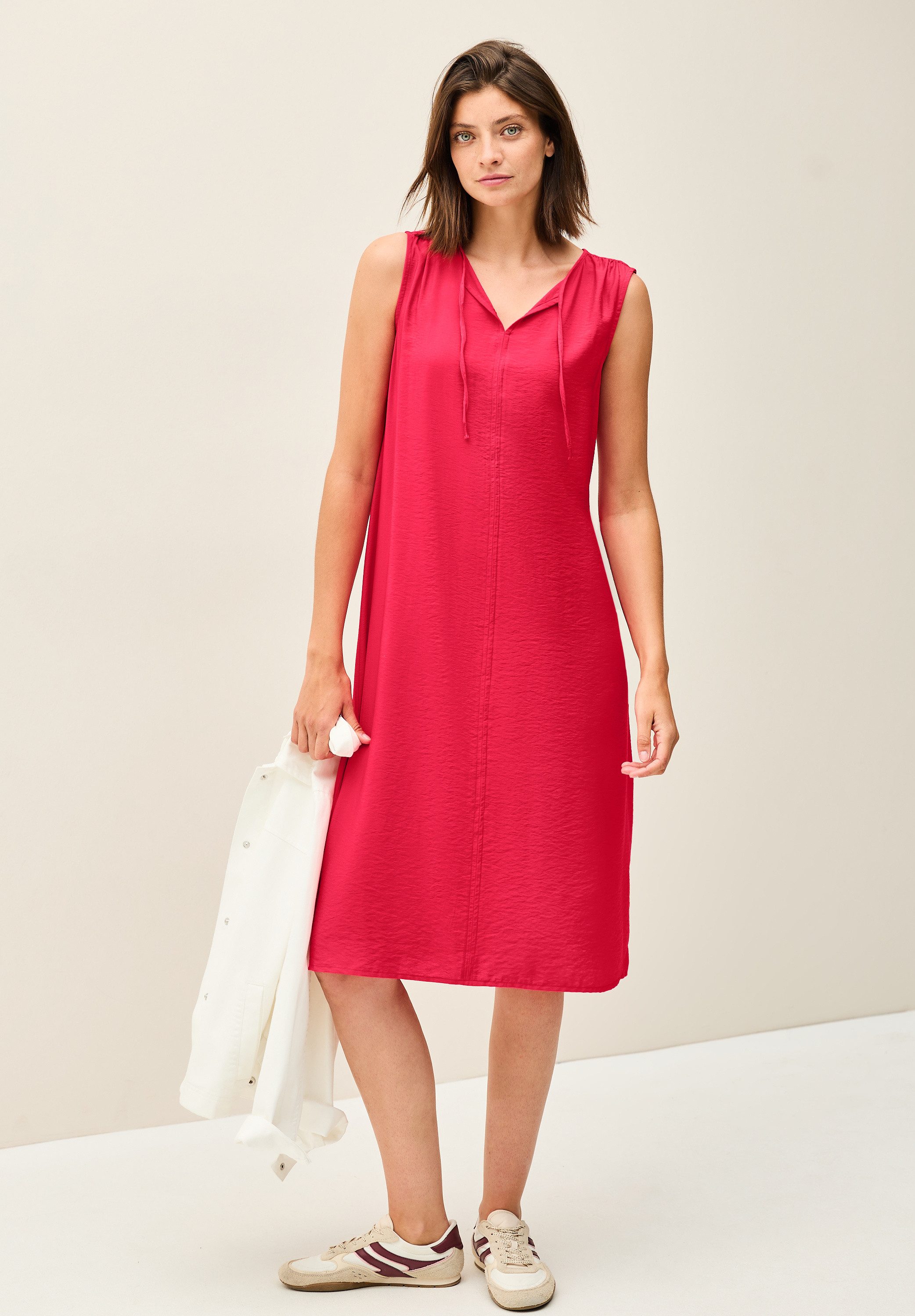 CECIL Tunikakleid Sommerkleid mit Bändern am Ausschnitt