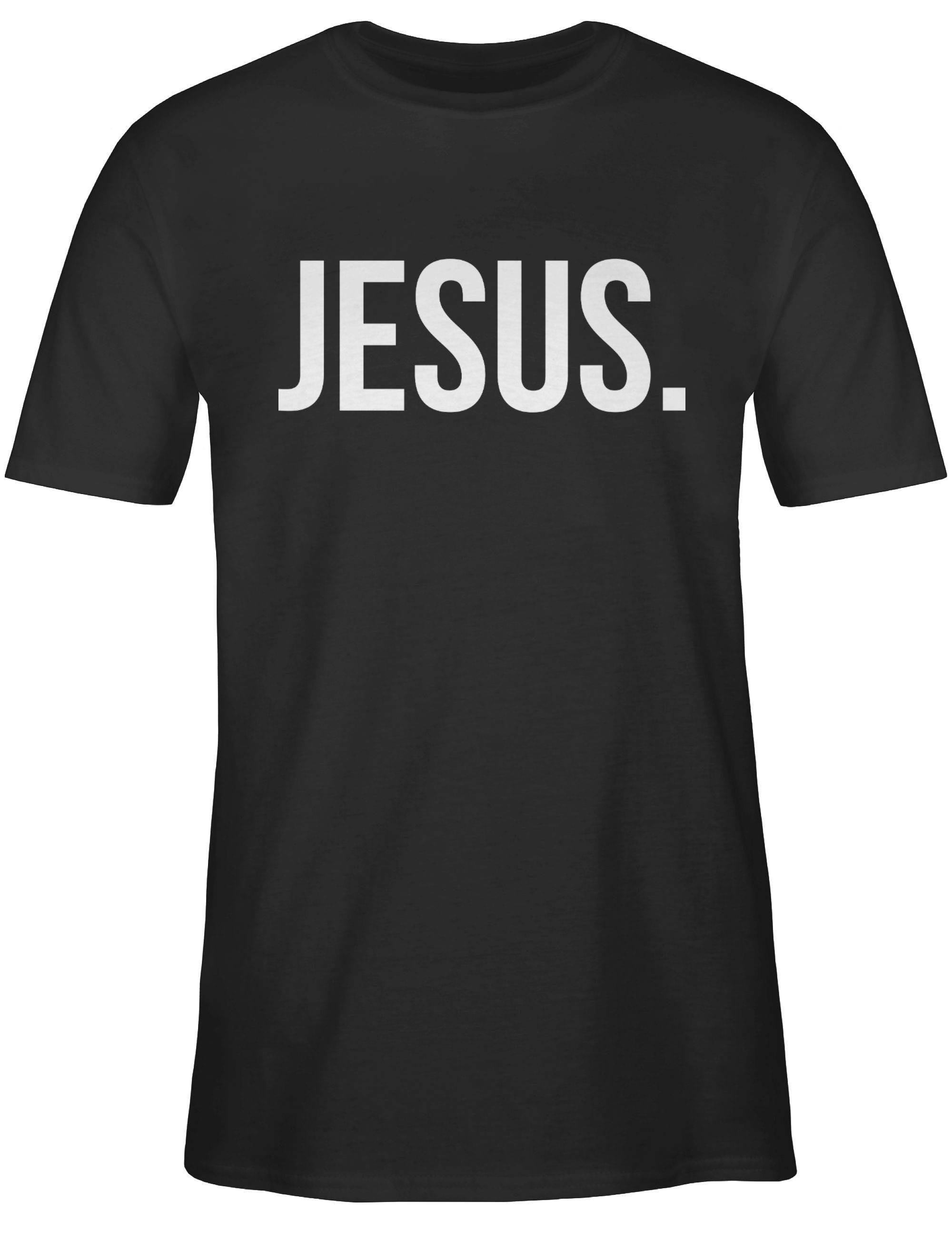 Christus weiss Glaube Shirtracer Statement Jesus T-Shirt Religion Schwarz 1