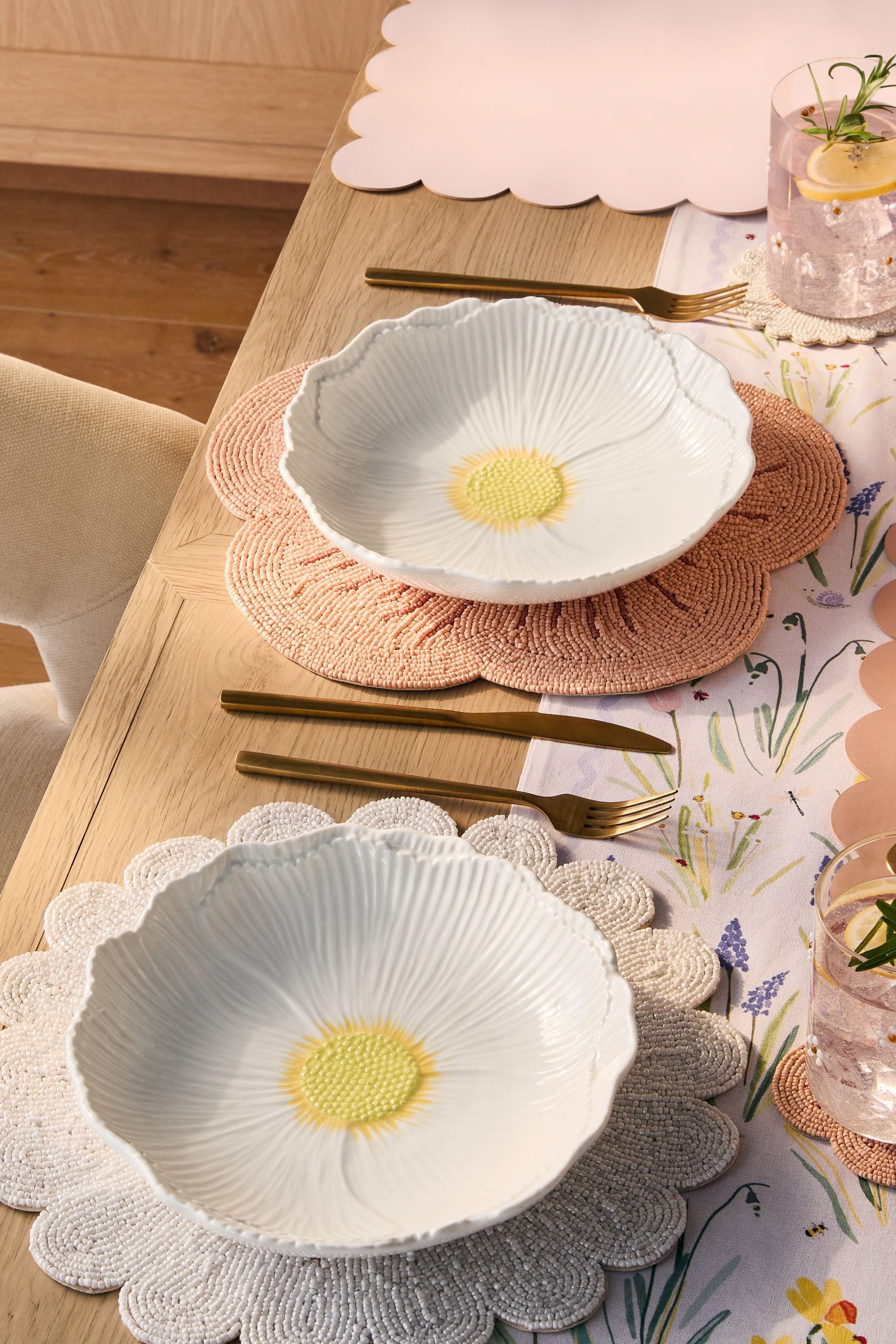 Pastateller Pastaschüsseln Blume, 2er-Set