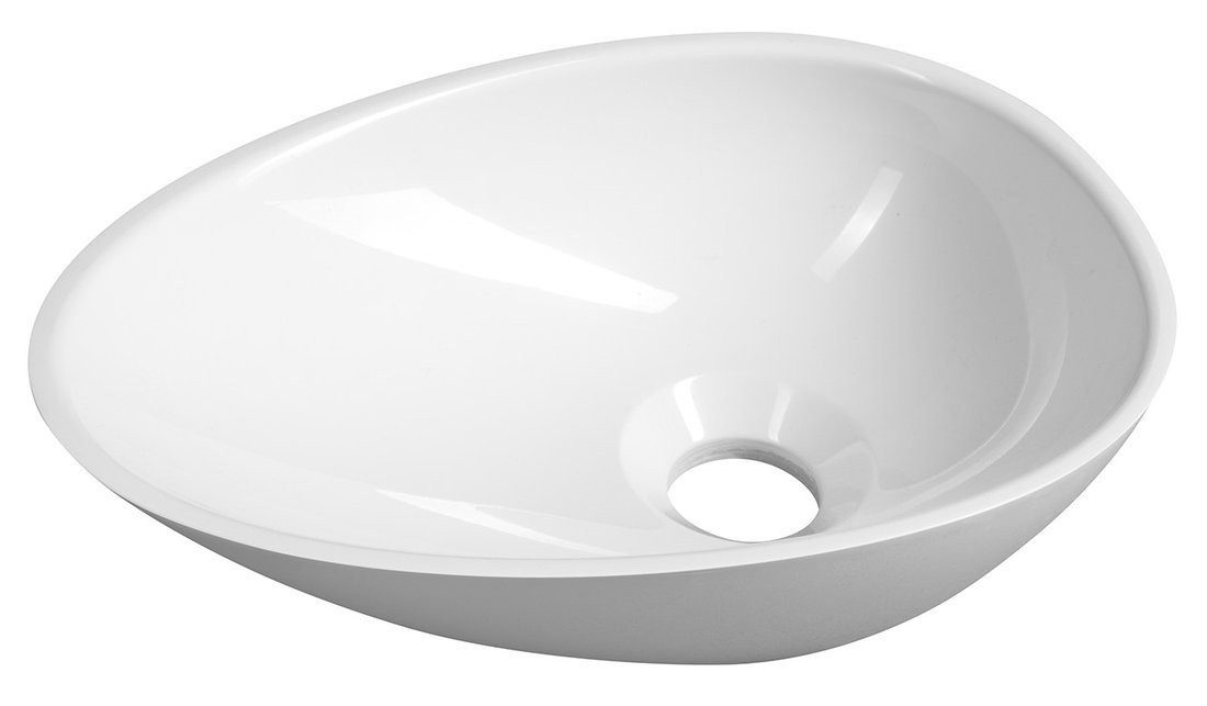 Sapho Waschtisch KEA Gussmarmor-Waschtisch zum Aufsetzen 32x22cm, Weiß, Sapho-KE320