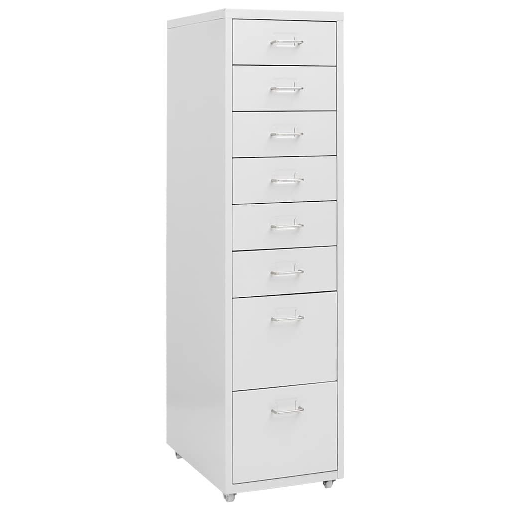 vidaXL Aktenschrank vidaXL Aktenschrank mit Rollen Grau 28x41x109 cm Metall