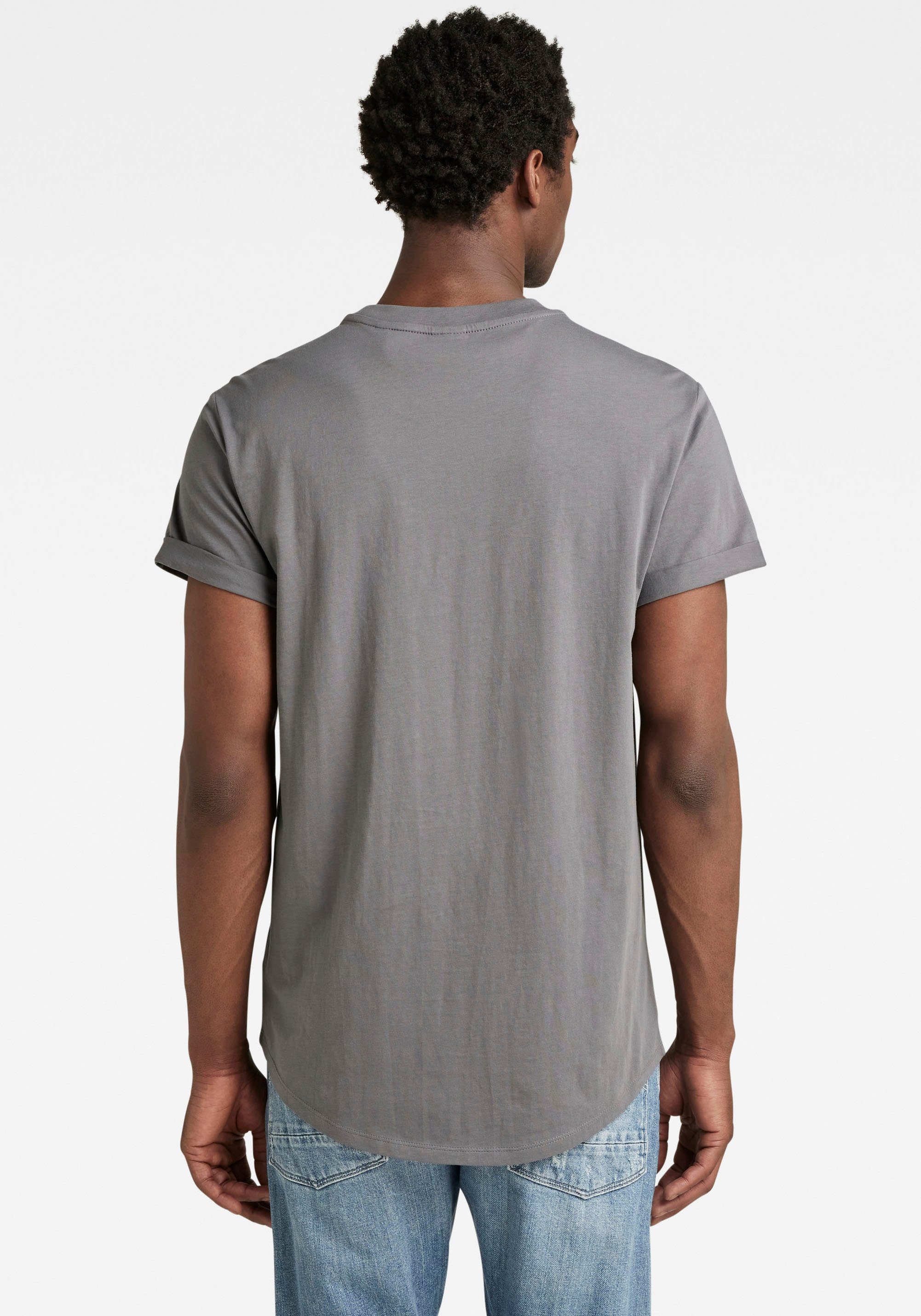 G-Star RAW mit Stitching Lash Logo T-Shirt kleinem granite