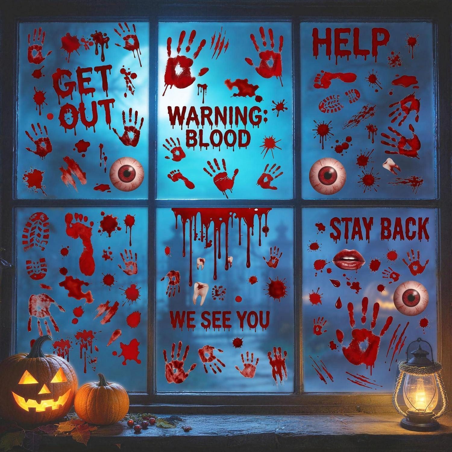 LuxusKollektion Fensterbild Halloween Fensterbilder 8 Blatt Blut Motiv