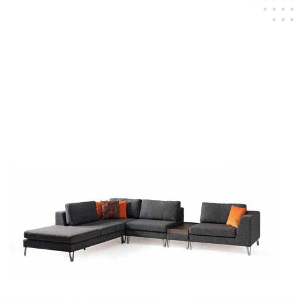 Hocker Sofa Luxus L-Form Sofas JVmoebel Ecksofa Wohnzimmer Design Ecksofa, Stoff Modern