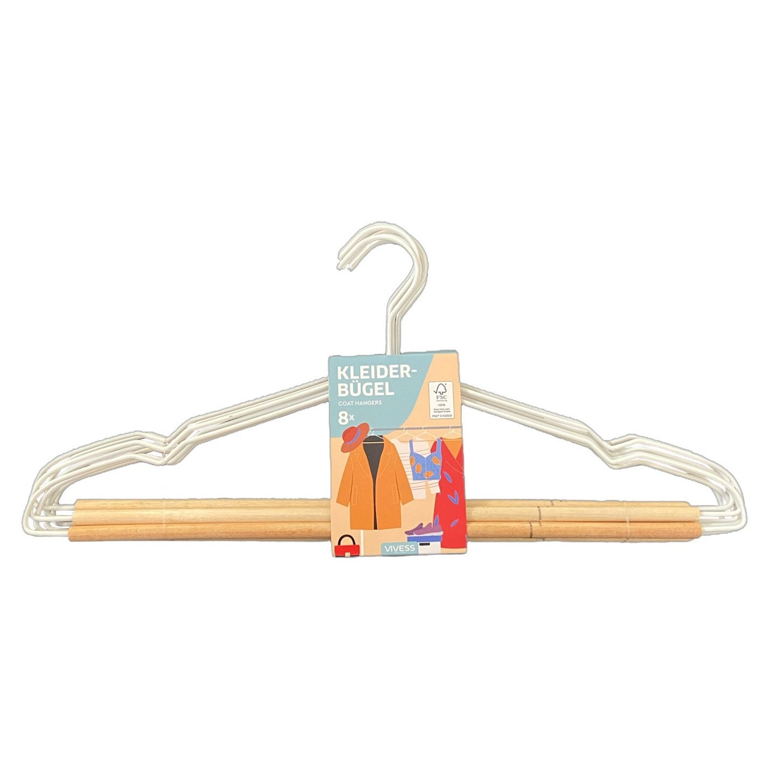 HTI-Living Kleiderbügel Kleiderbügel 8er Set Metall, Holz, (Set, 18-tlg), H günstig online kaufen