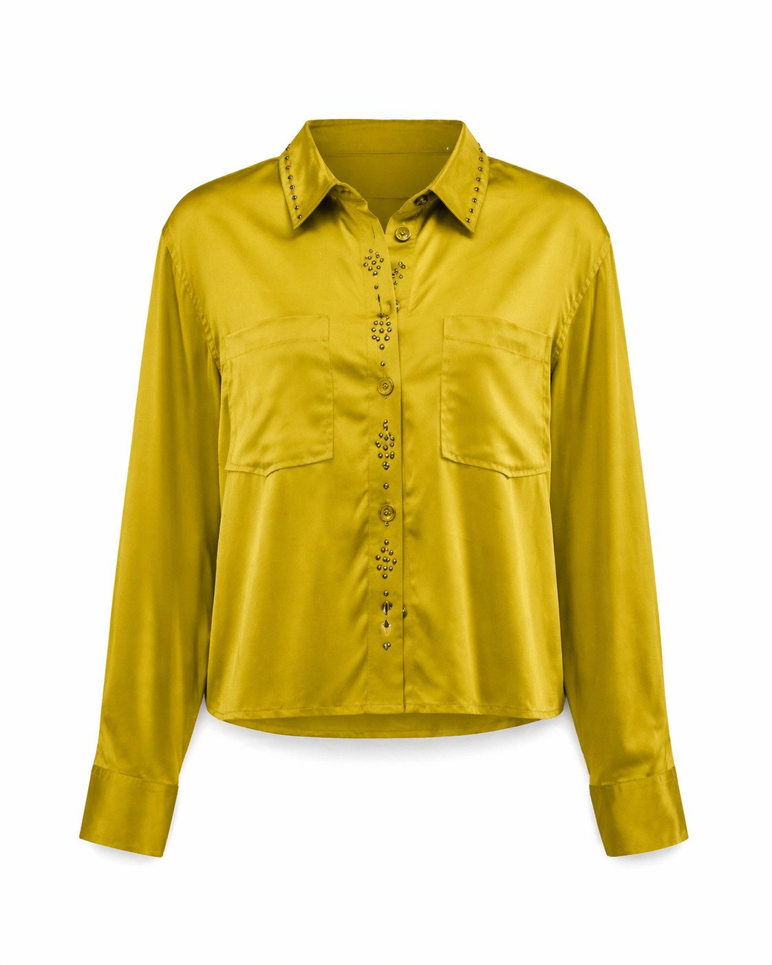 Freeman T. Porter Hemdbluse Caretina Silken Bluse - Bluse Damen - Hemdbluse goldfarben - Sommerblu