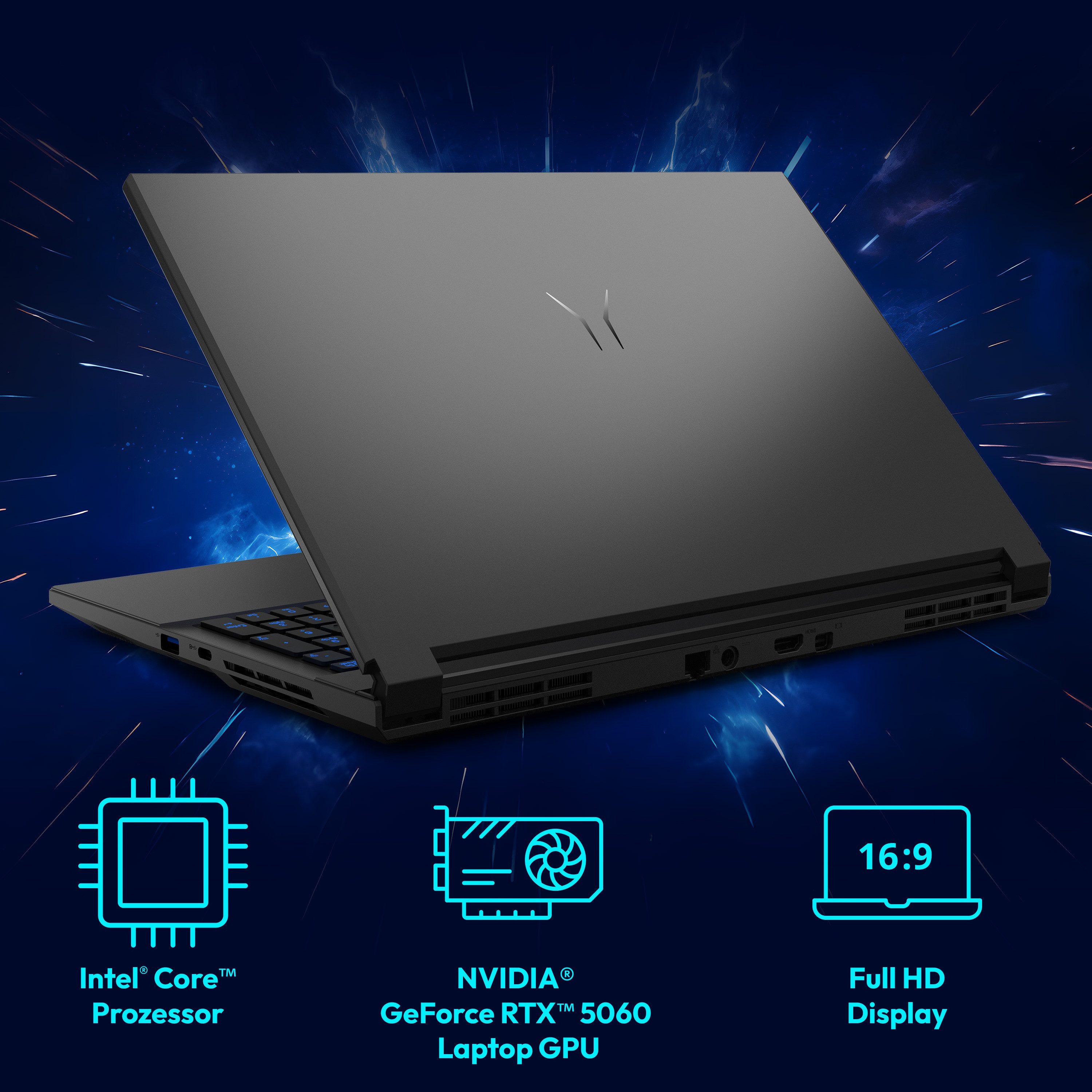 ERAZER 43,9 cm (17,3) Core Gaming Laptop ERAZER Defender 17 P1 (MD62757) Gaming-Notebook (43.9 cm/17.3 Zoll, Intel Intel Core i7 13. Gen Core i7-13620H, NVIDIA GeForce RTX 5060, 16 GB, 1000 GB SSD, Full-HD Display 144Hz, DEFENDER_17_P1)
