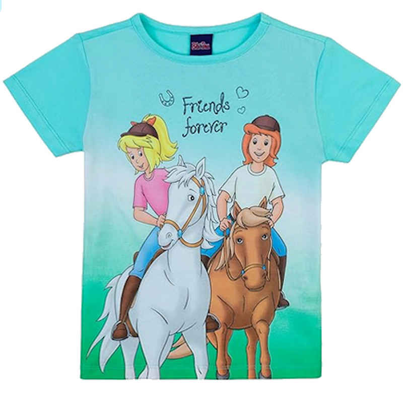 Bibi & Tina T-Shirt Bibi und Tina Mädchen T-Shirt Friends forever aruba blue (1-tlg)