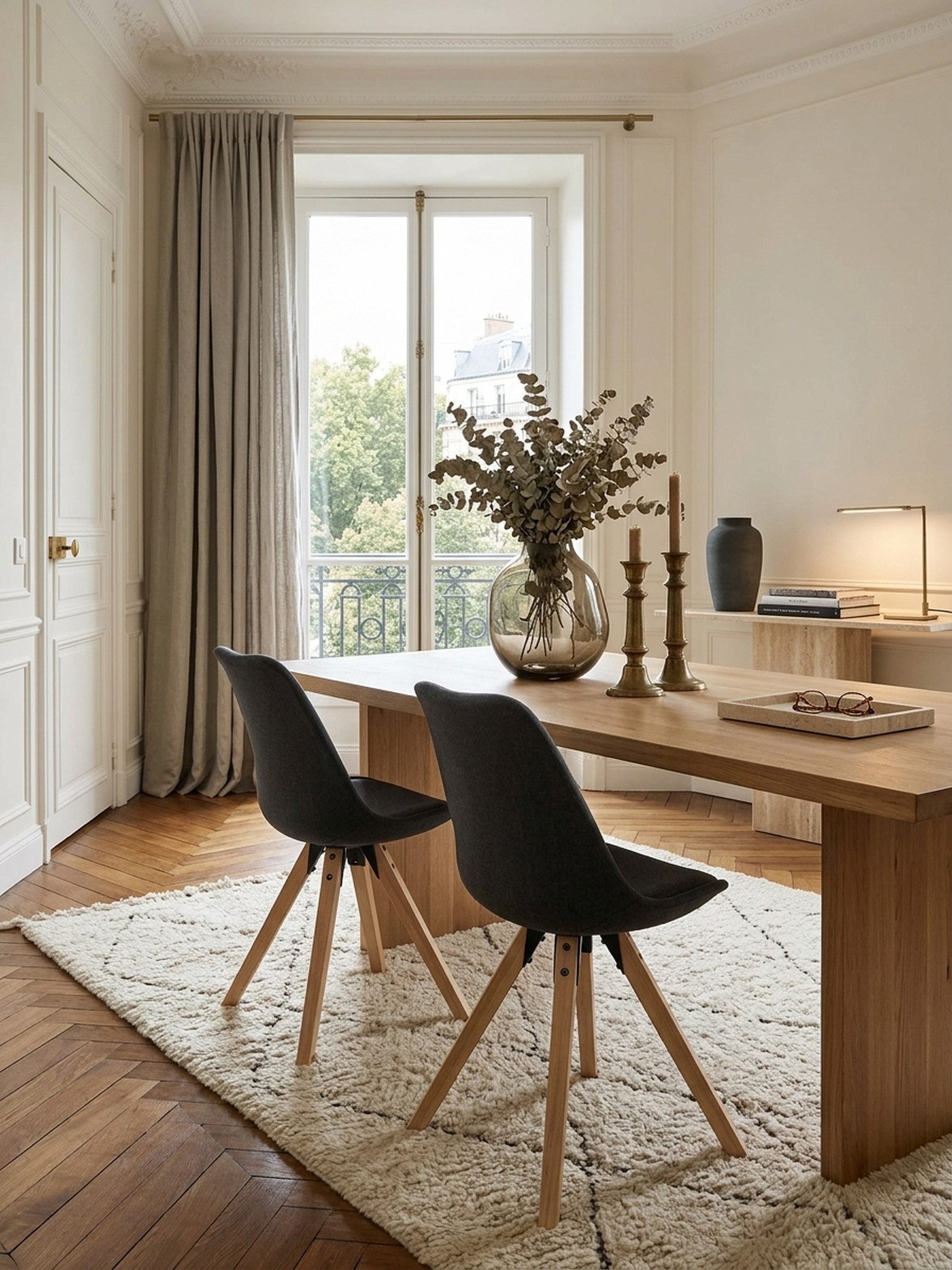 KADIMA DESIGN Esszimmerstuhl 2er Set Retro Esszimmerstuhl LIMA Anthrazit Polsterstuhl Stoff-Bezug (Rückenlehne Design Küchen-Stuhl gepolstert)