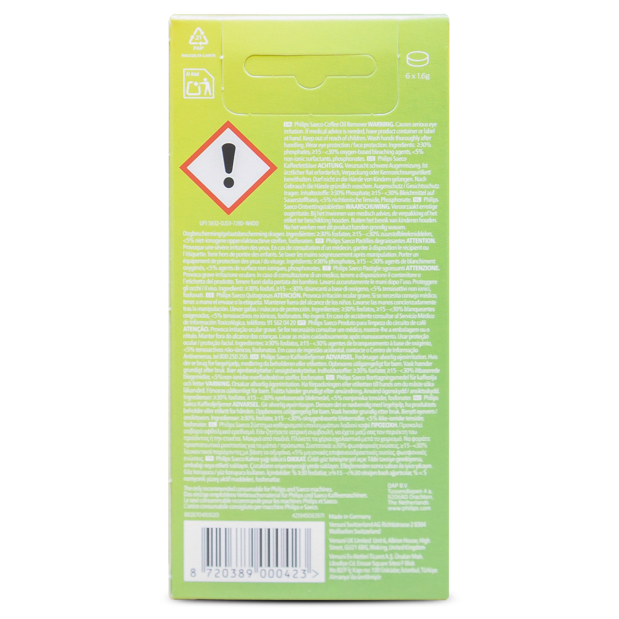 Philips Kaffeefettlöser CA6704/10 Kaffeefettlöser (6-St. Reinigungstabletten für Kaffeemaschine Espressomaschine)