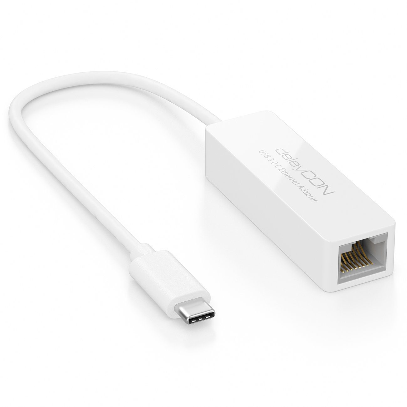 deleyCON deleyCON LAN Adapter USB 3.0 Netzwerkadapter Gigabit USB C auf RJ45 - Netzwerk-Adapter