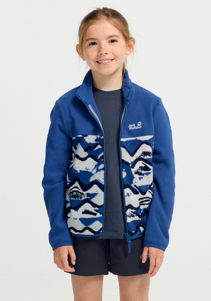 Jack Wolfskin Fleecejacke PAW ERA 100 PRINT FZ K atmungsaktives Material, mit Reißverschluss, leichte Qualität