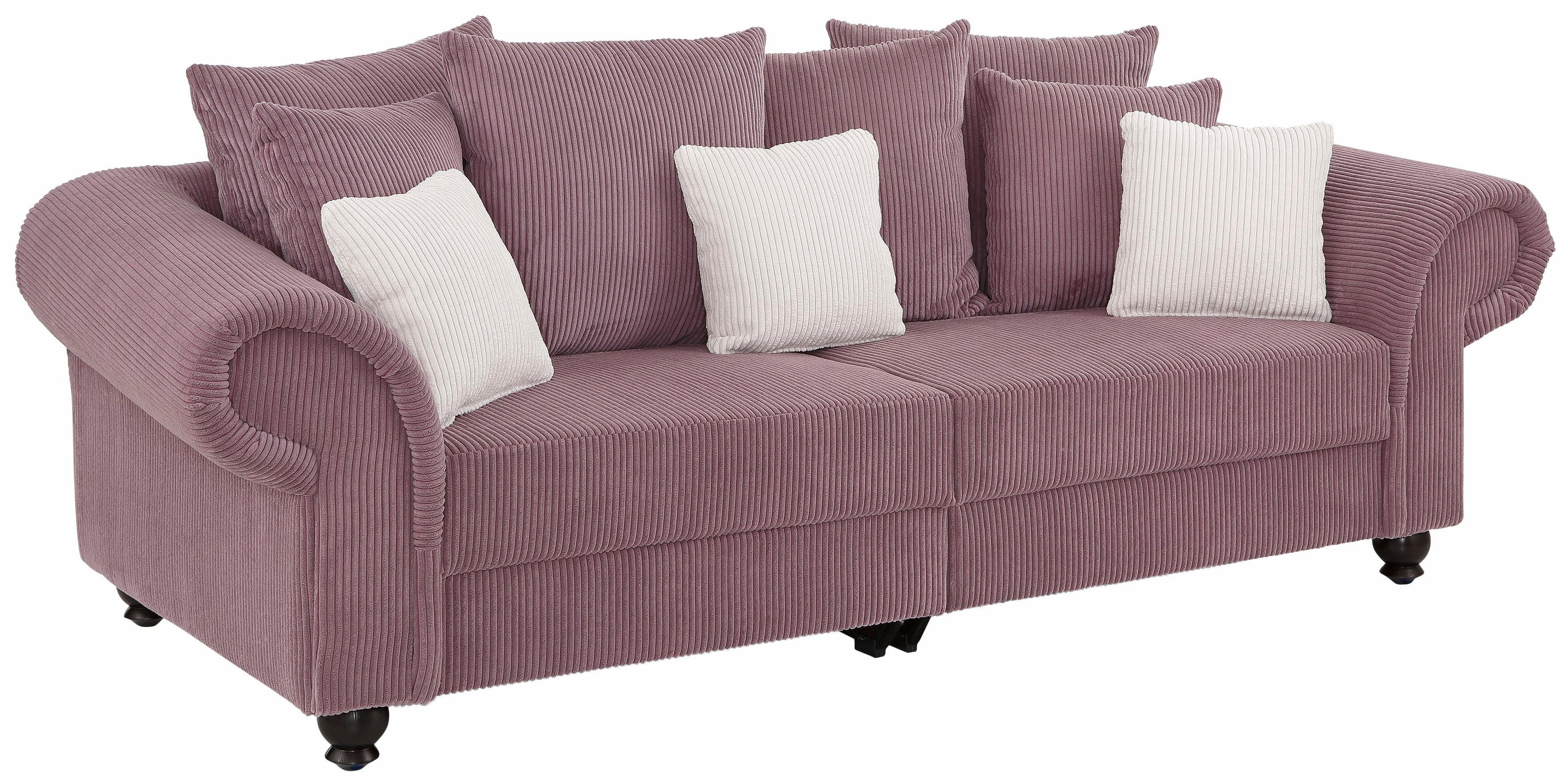 Home affaire Big-Sofa King Henry Mega Sofa, viel Platz, Breite 242cm, Federkern, in legerer Polsterung und vielen losen Kissen
