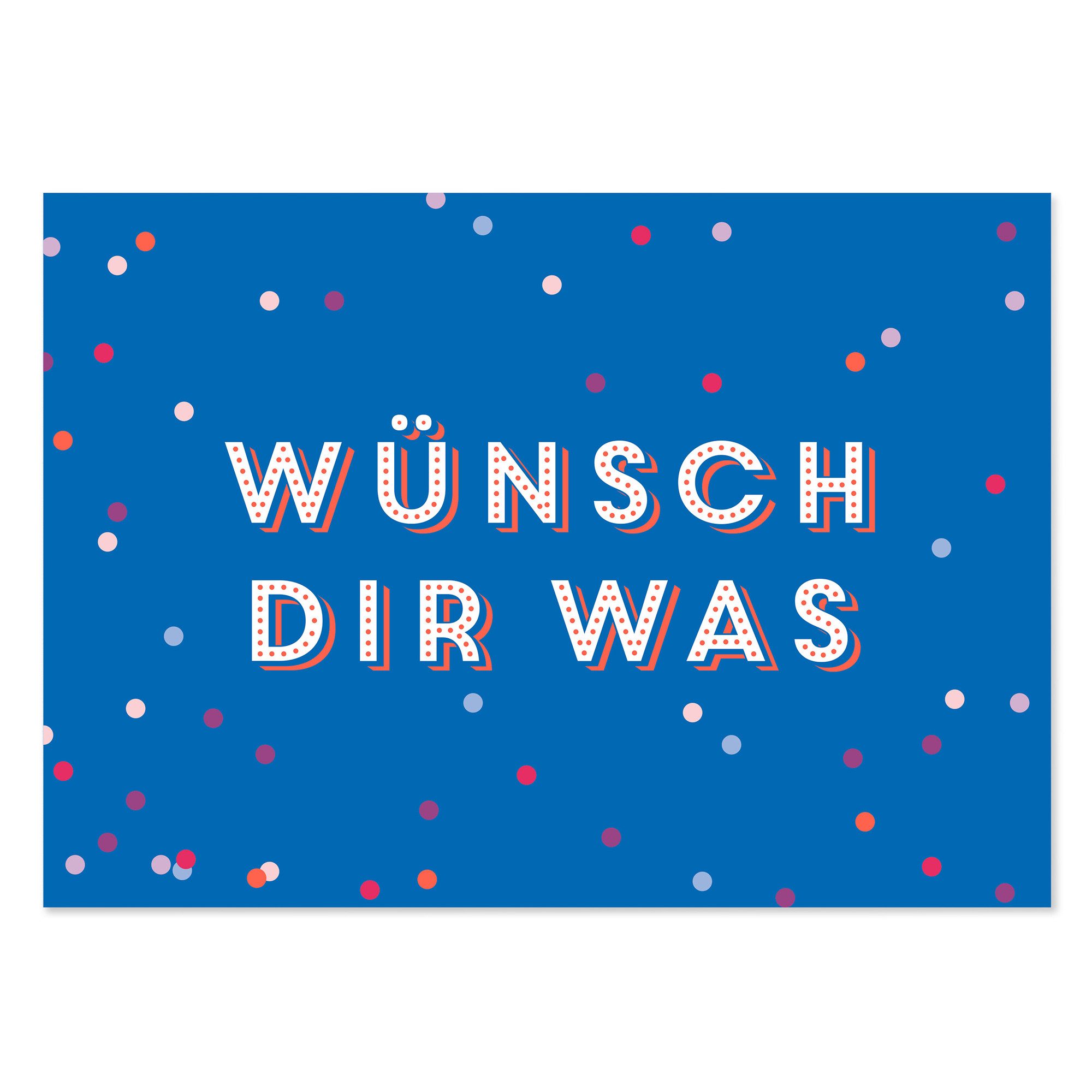 Bow & Hummingbird Geburtstagskarte Postkarte Geburtstag „Wünsch dir was“ moderne Geburtstagskarte, aus 100% Recyclingpapier