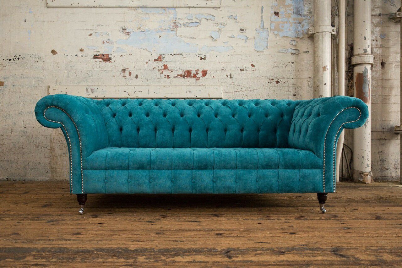 JVmoebel Chesterfield-Sofa Chesterfield Original Sofa JVMoebel Couch Textil Sofa, Made in Europe